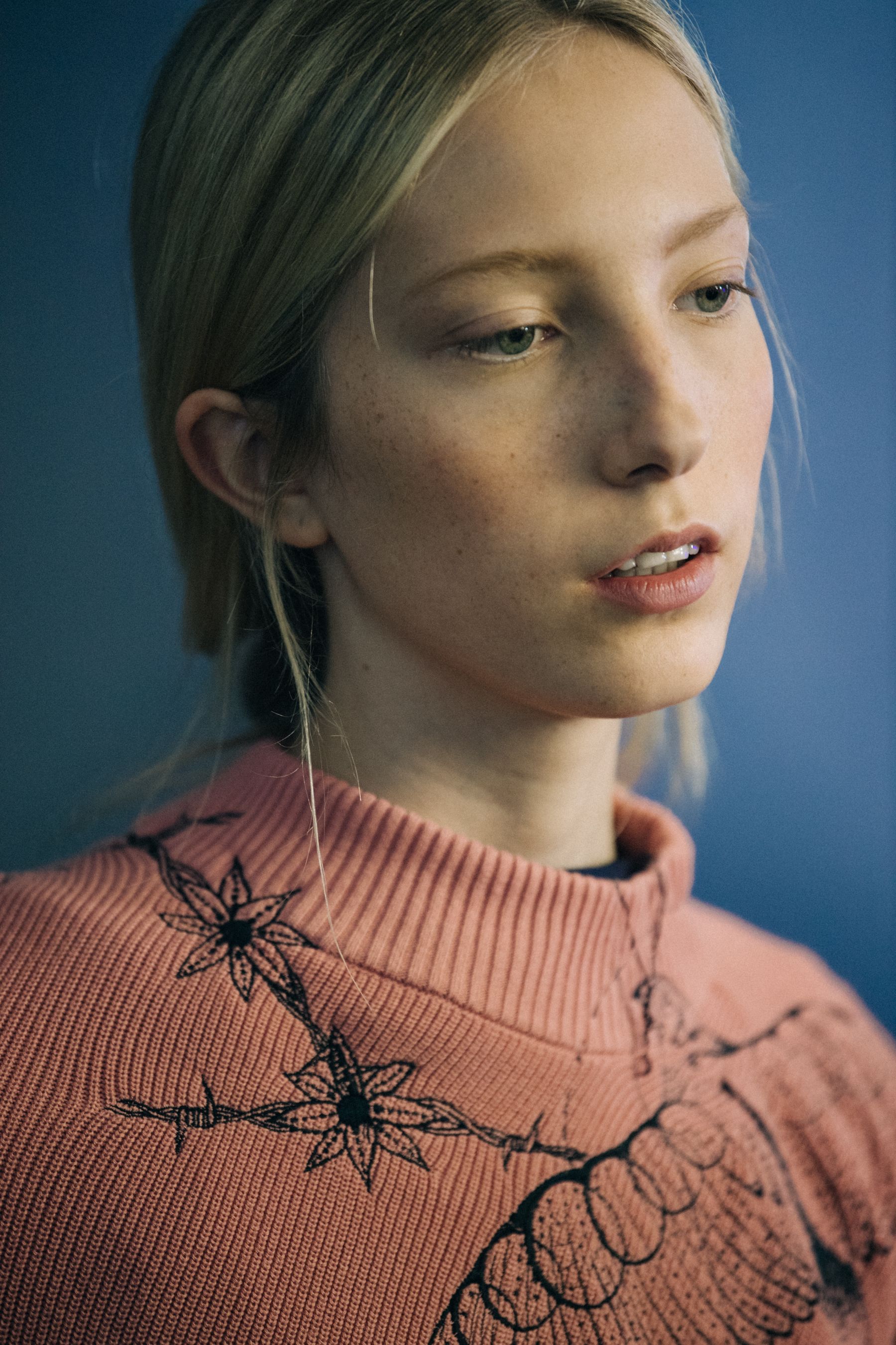 Sasha Komarova backstage at Sacai