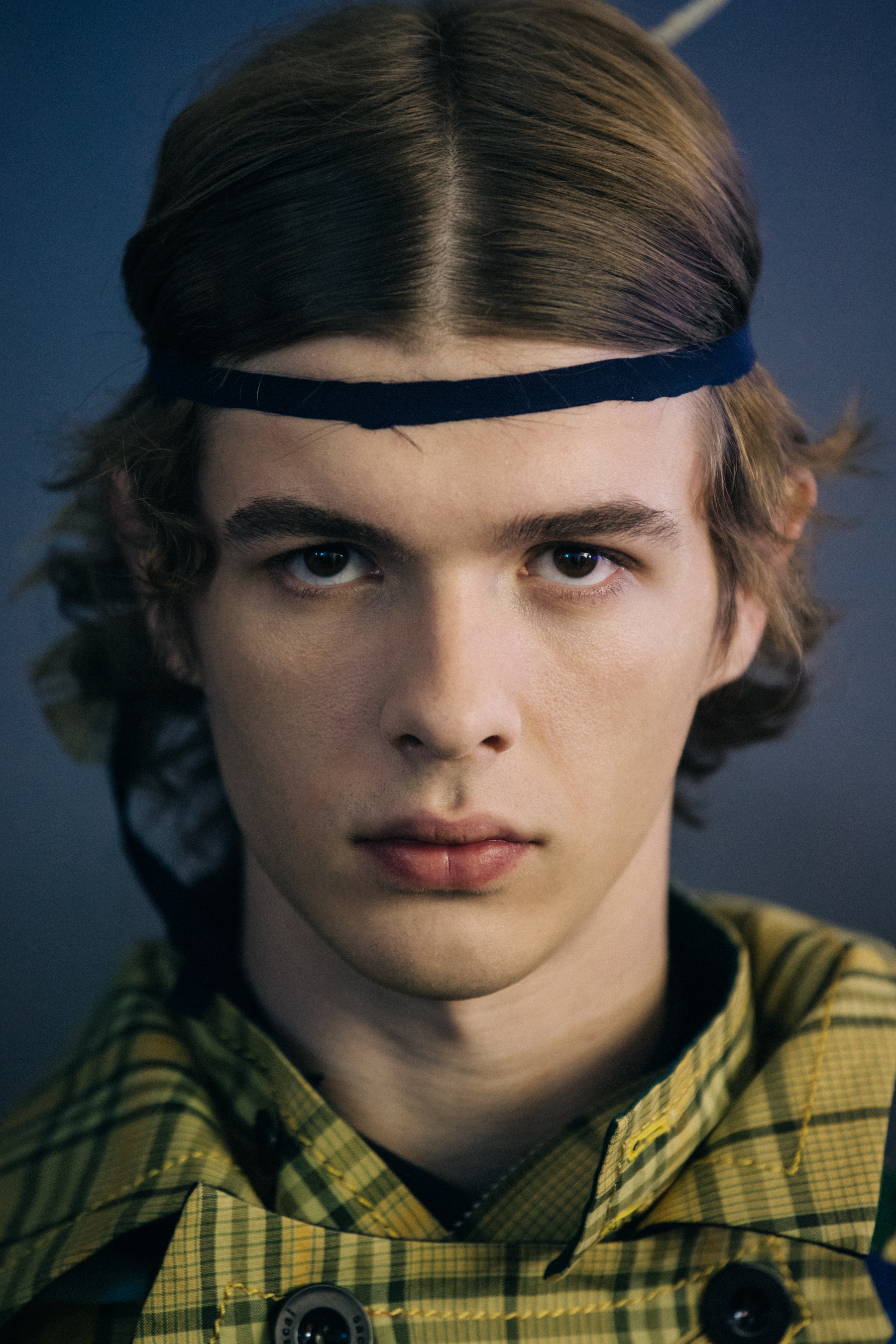 Portrait of model wearing headband