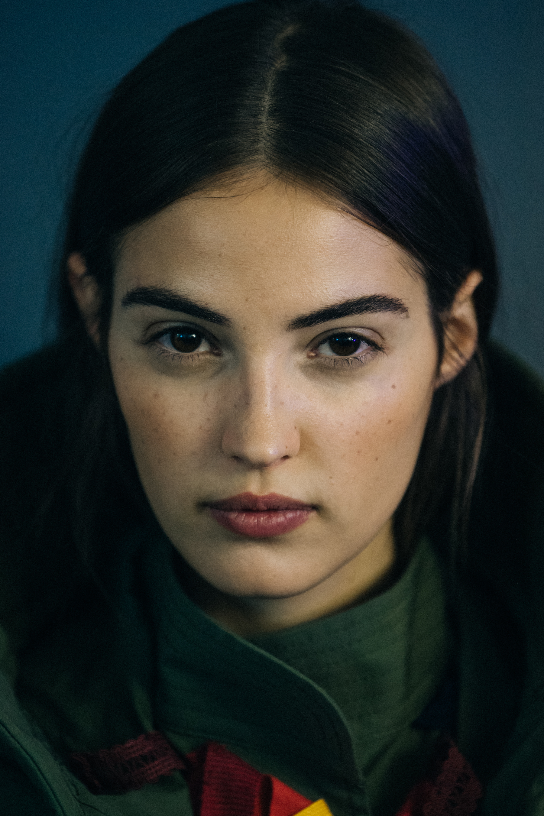 Portrait of Camille Hurel backstage at Sacai