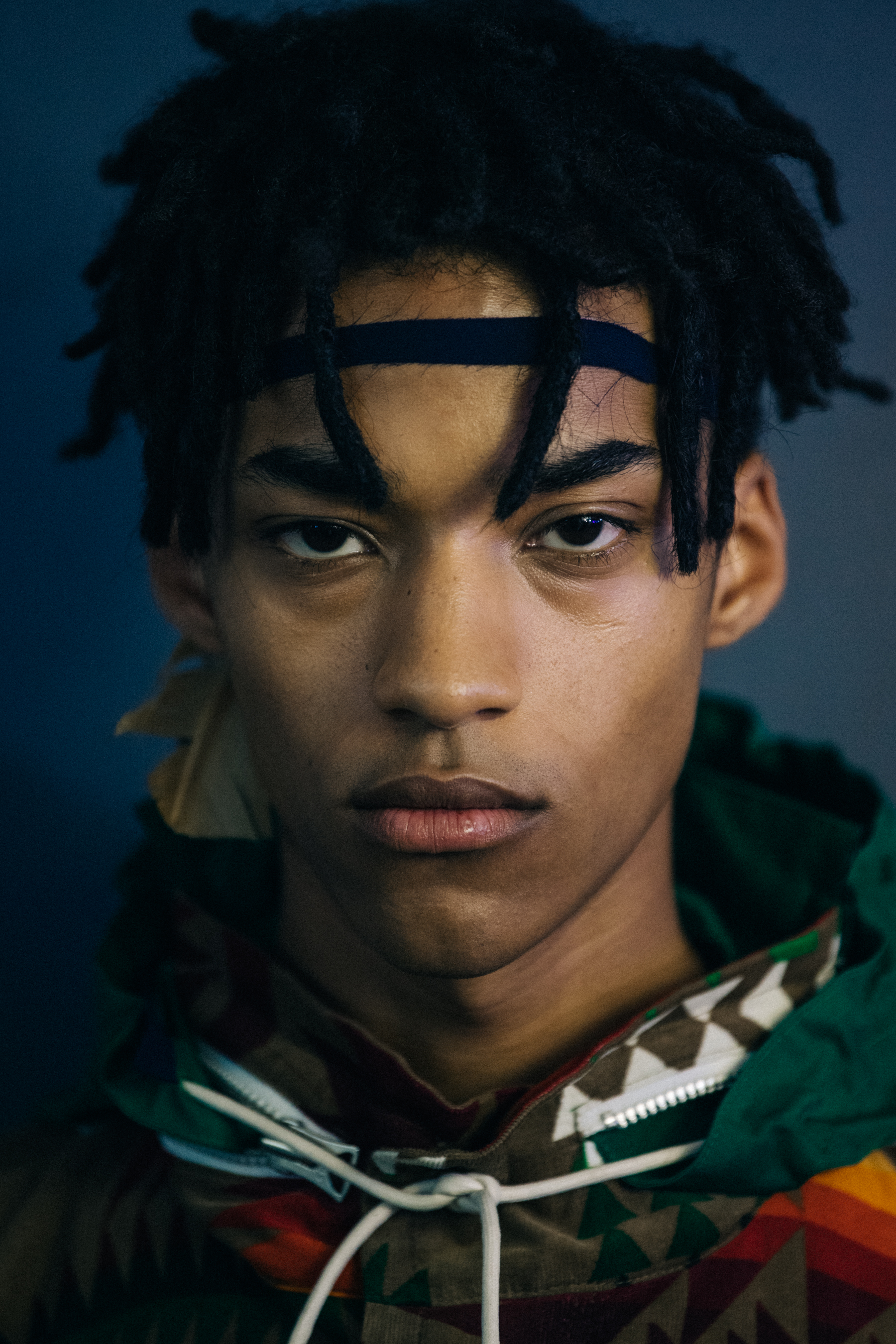 Portrait of model wearing headband