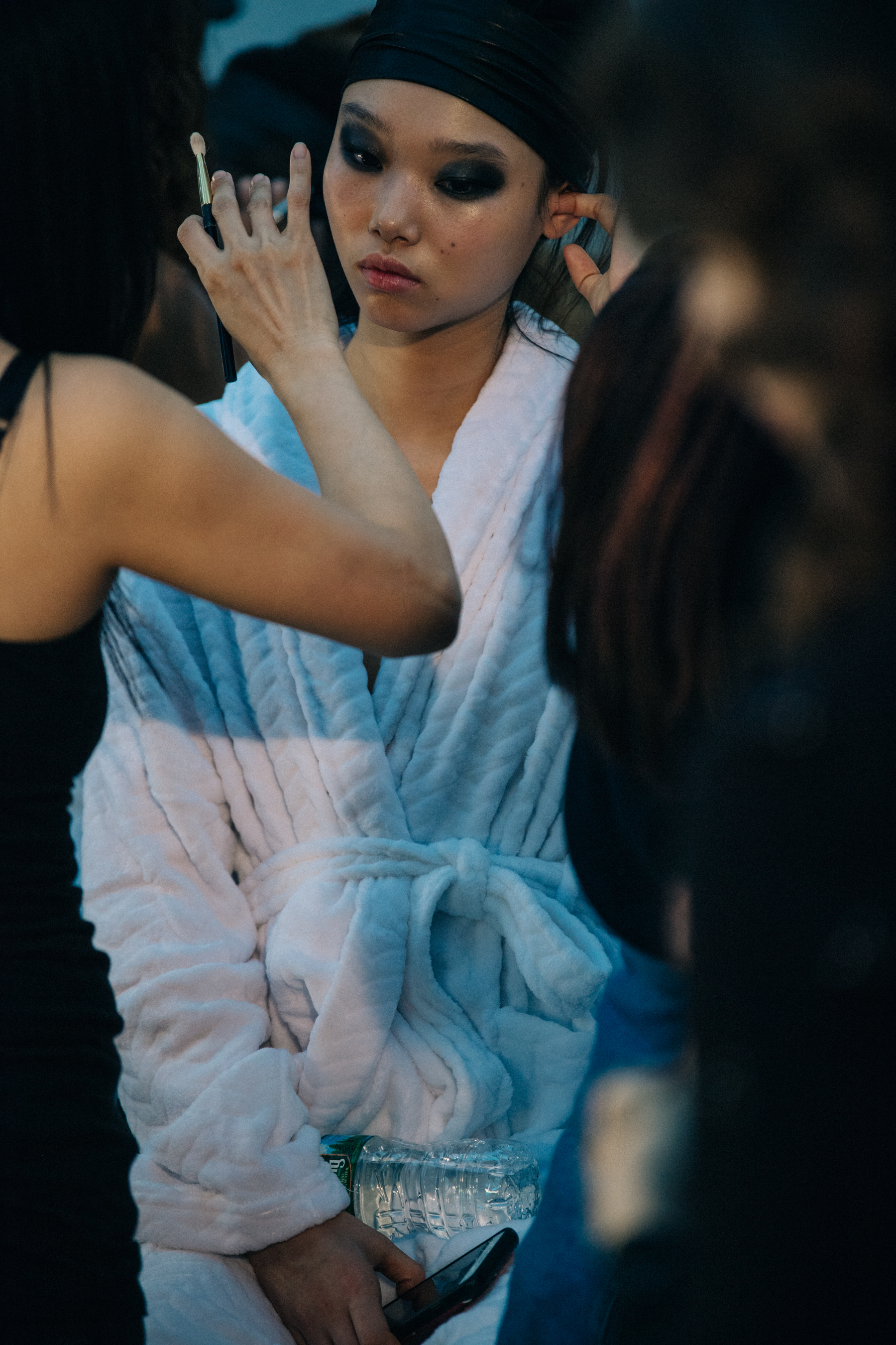 Yoon Young Bae backstage at Tom Ford