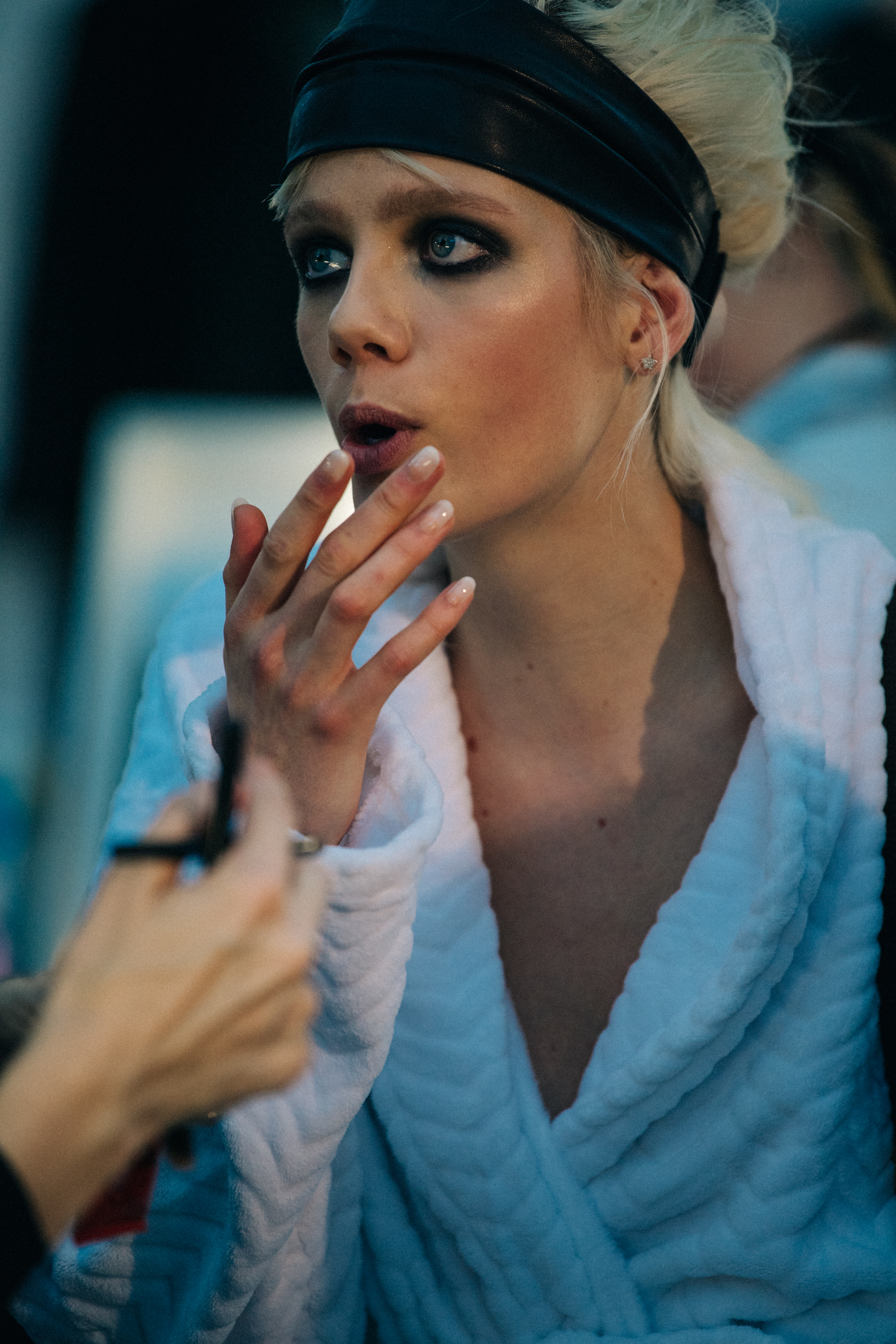 Marjan Jonkman backstage at Tom Ford