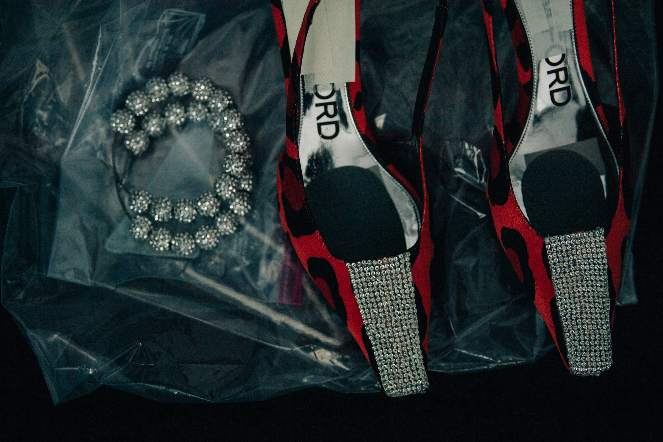 Shoes backstage at Tom Ford