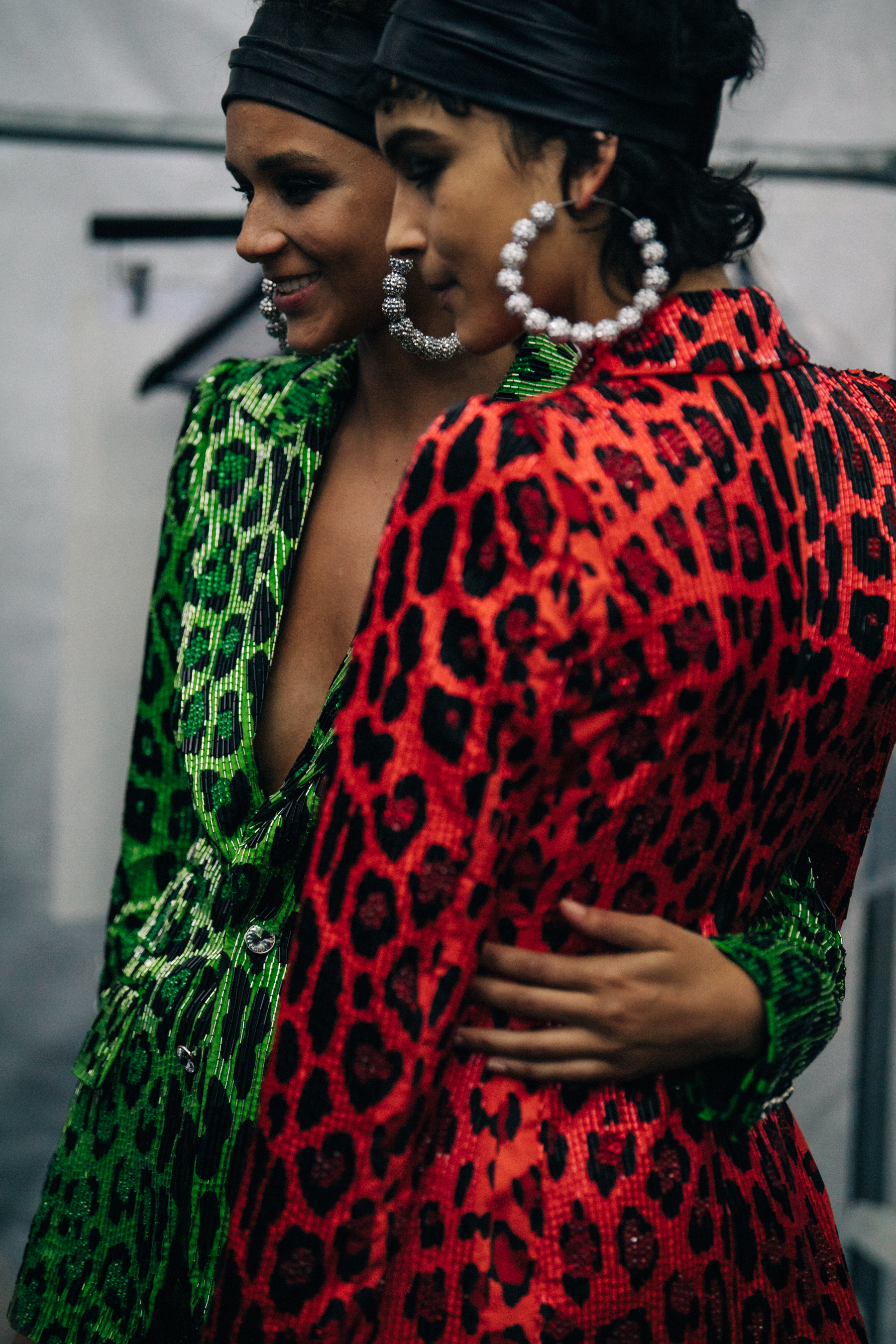 Leona Binx Walton backstage at Tom Ford
