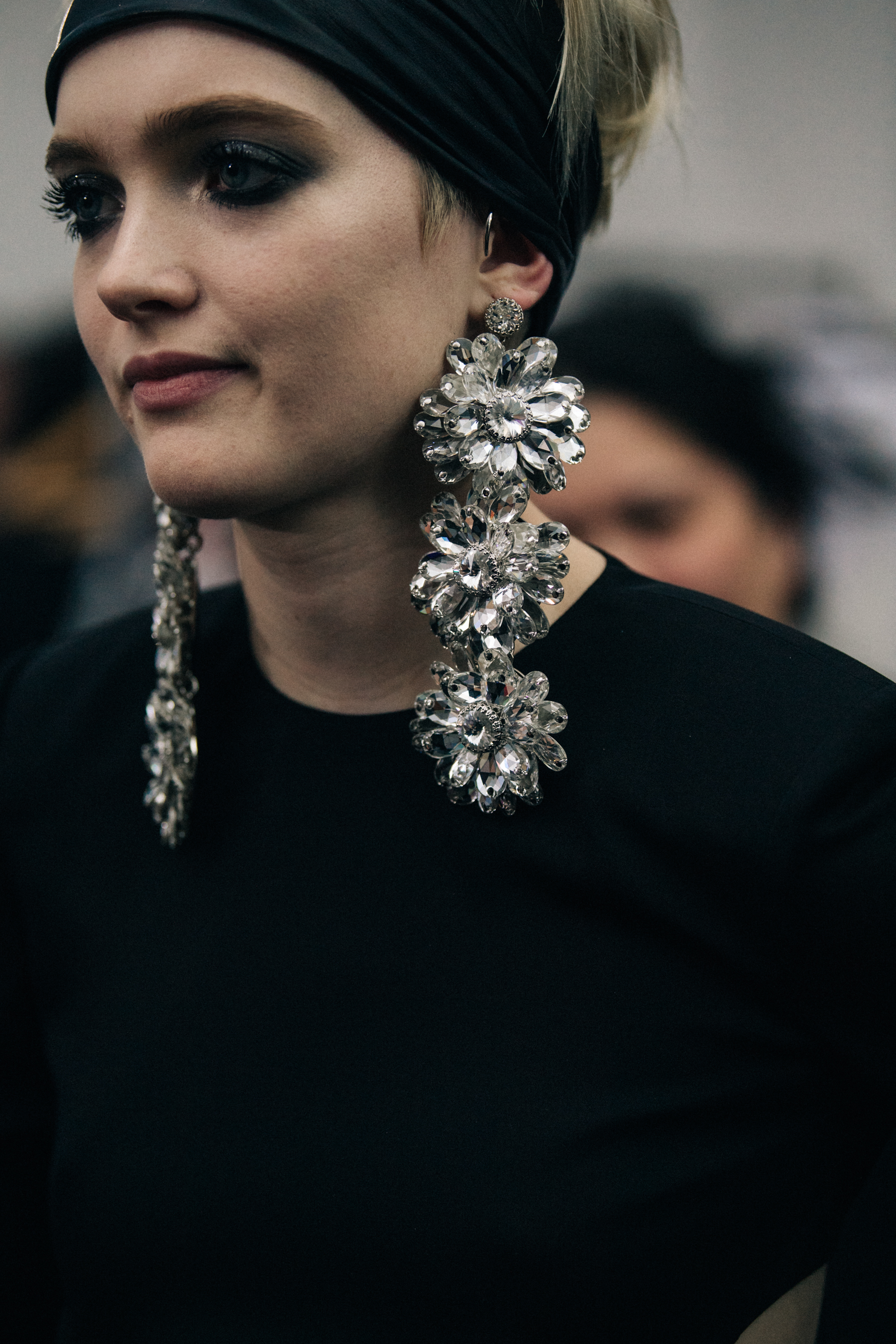 Ruth Bell backstage at Tom Ford