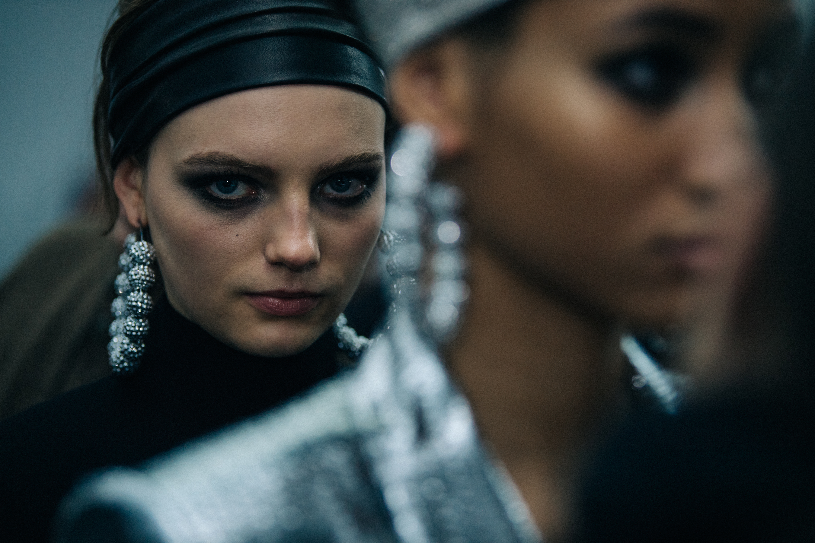 Fran Summers backstage at Tom Ford