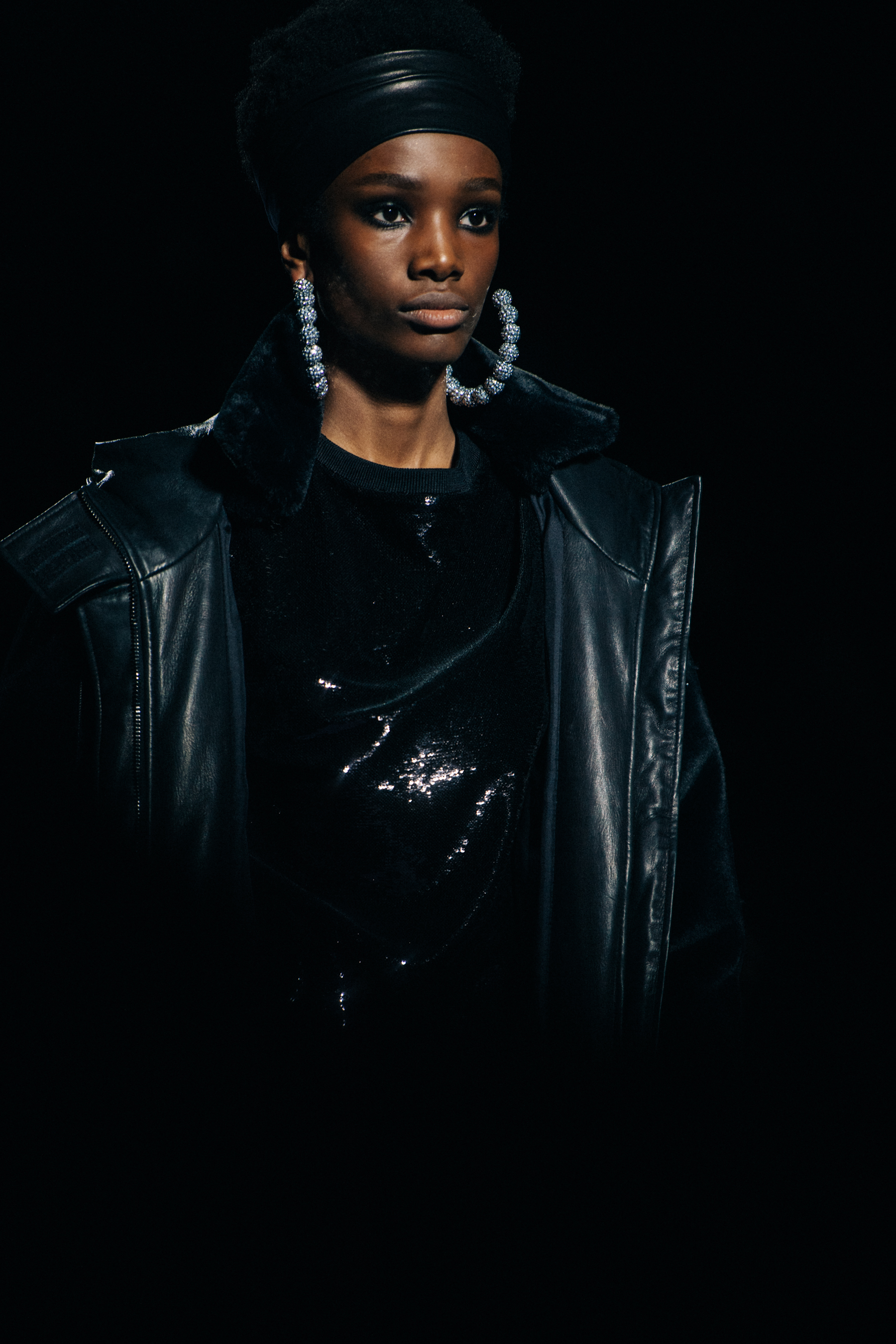 Model on the runway at Tom Ford