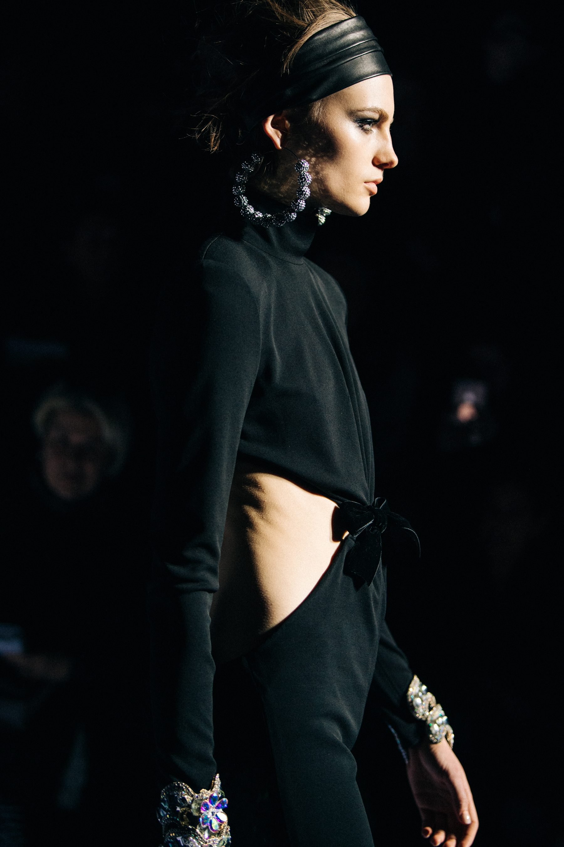 Model on the runway at Tom Ford