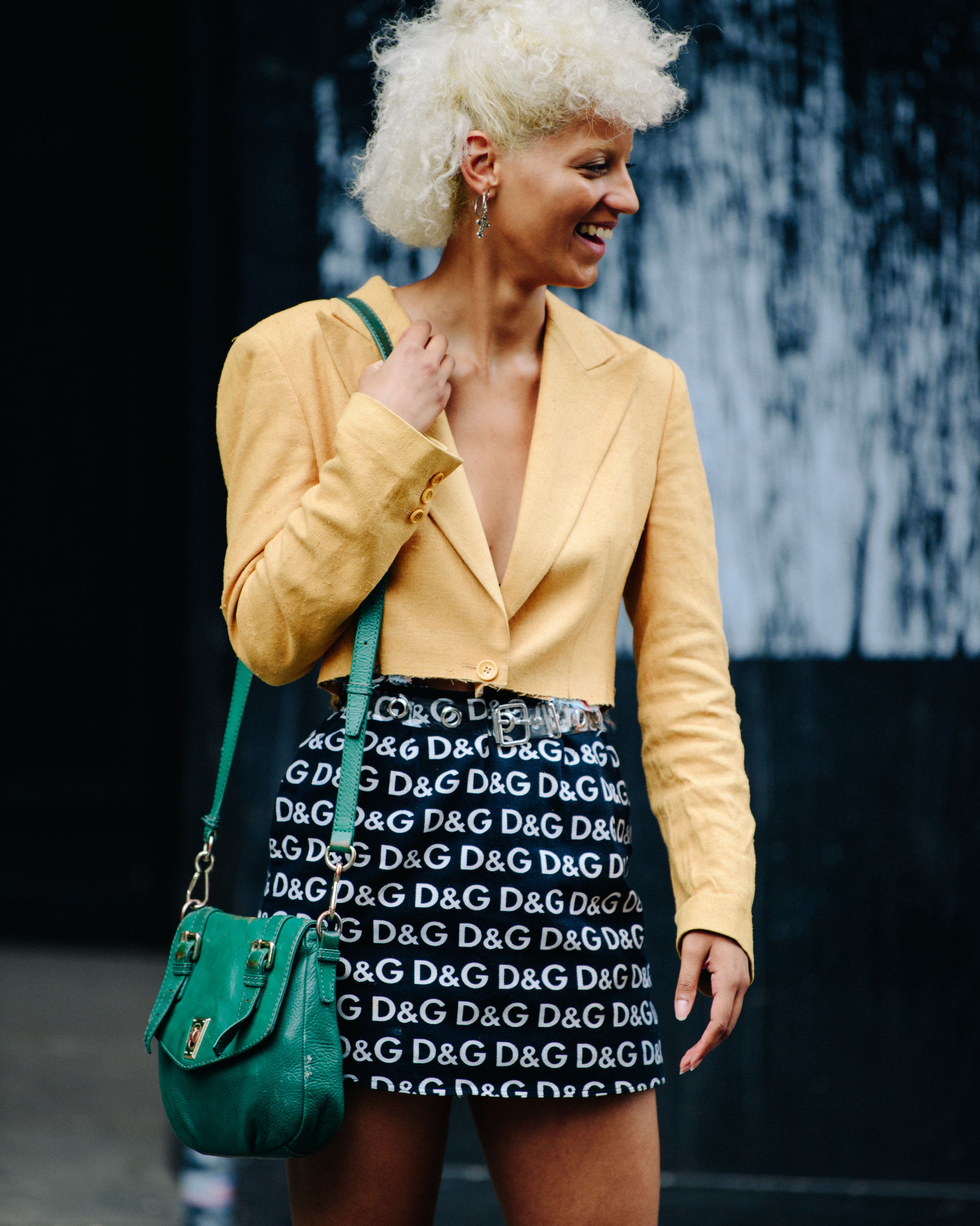 Woman wearing yellow jacket