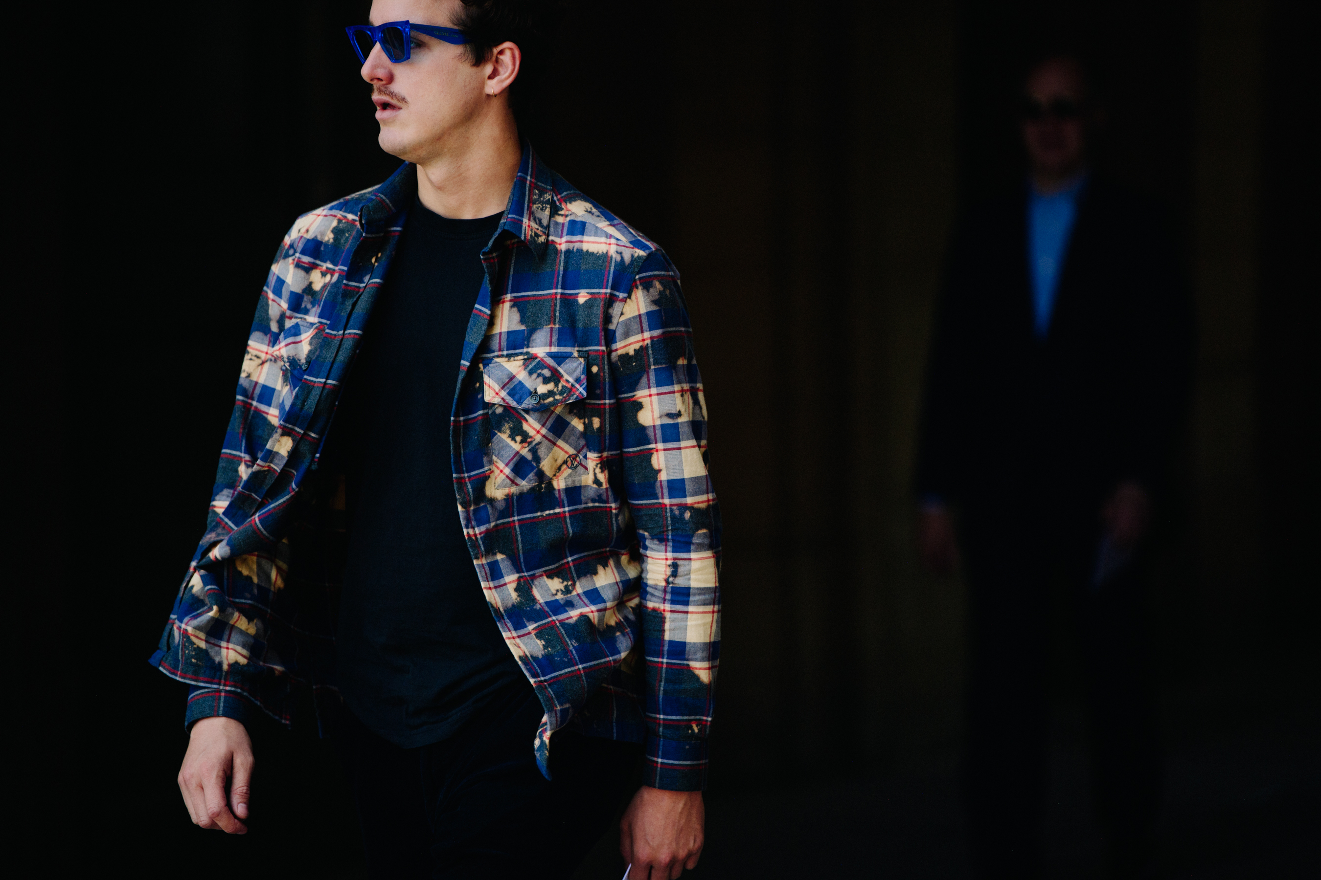 Man wearing check shirt