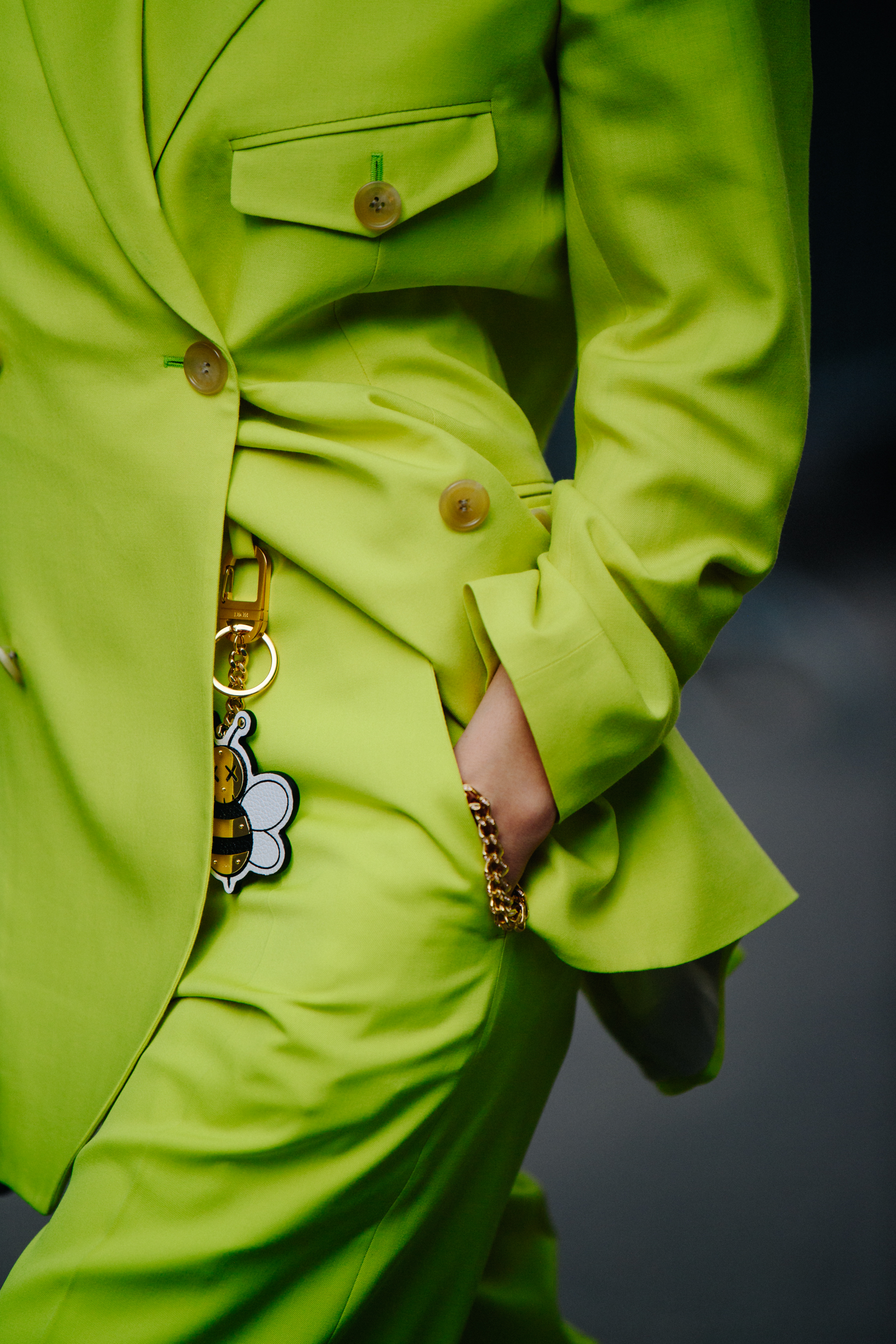Bella Hadid wearing yellow suit