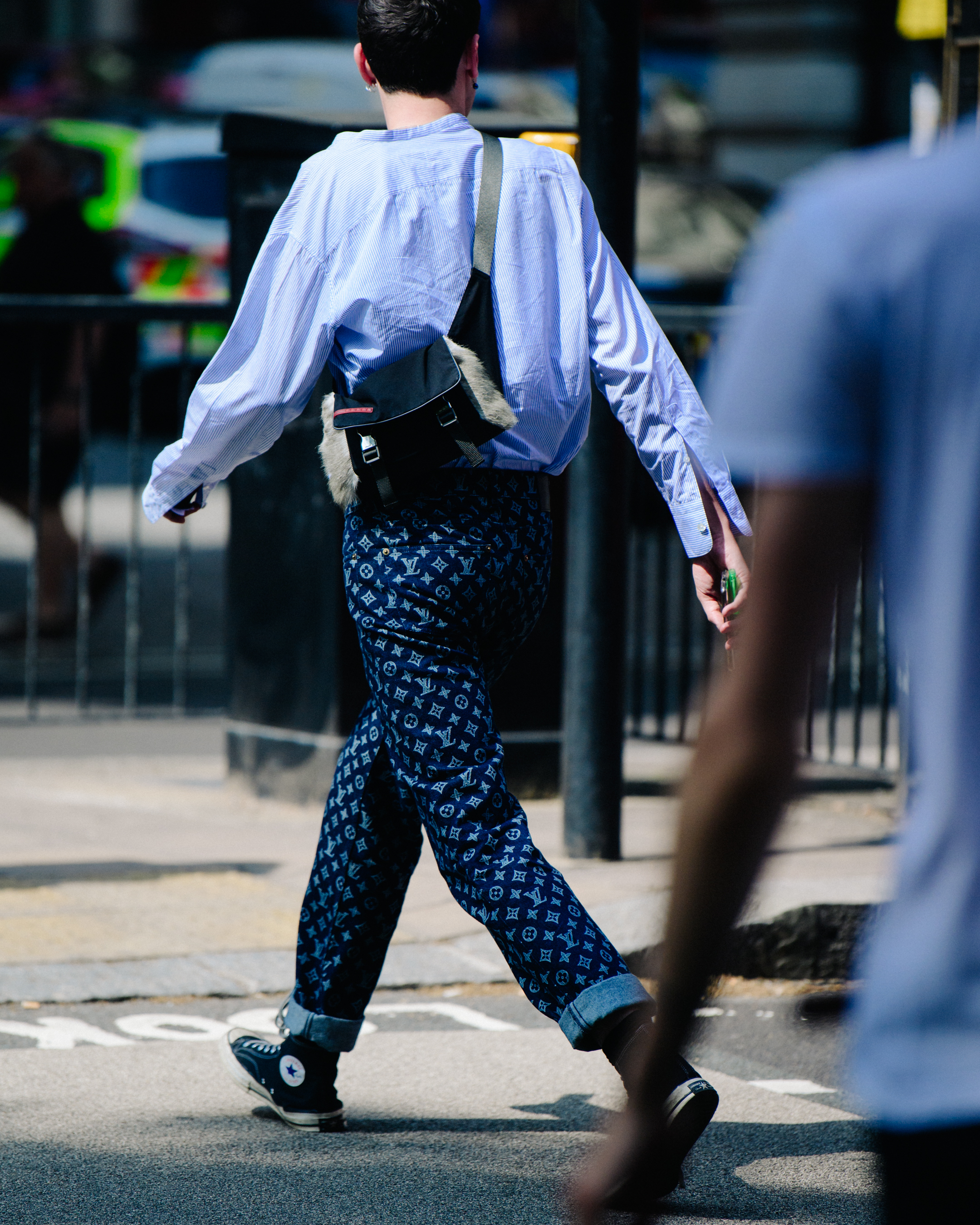 Man wearing Louis Vuitton pants