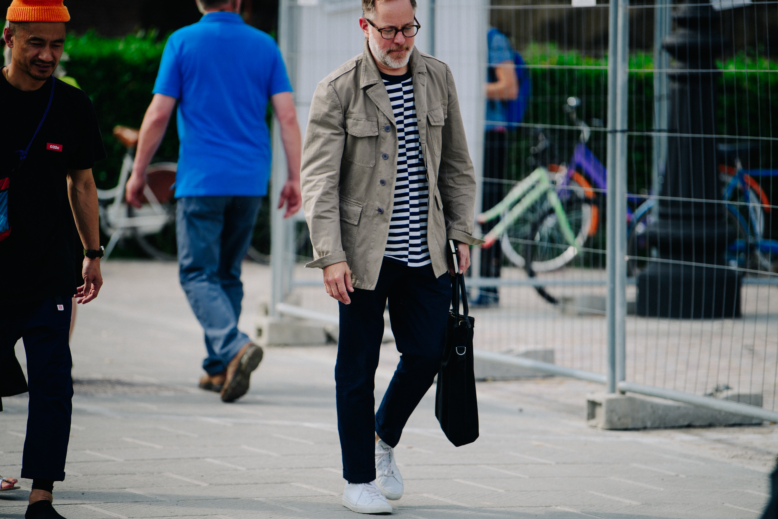 Man wearing striped shirt