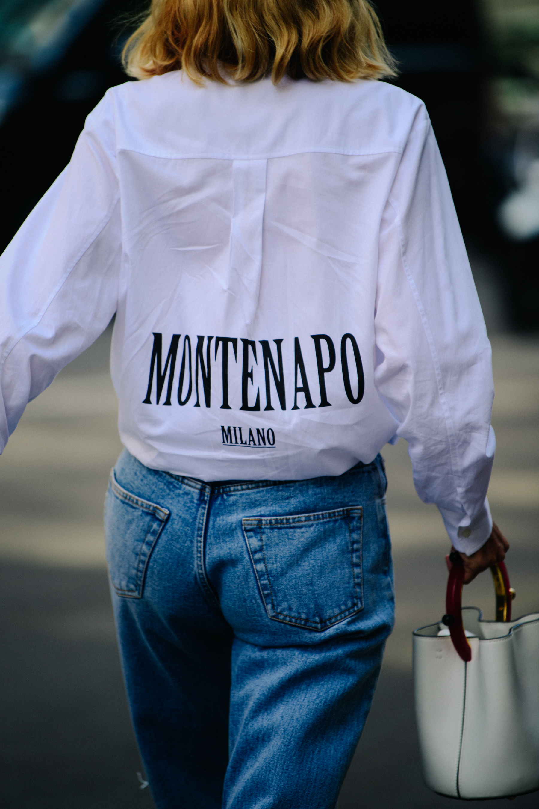Woman wearing white shirt