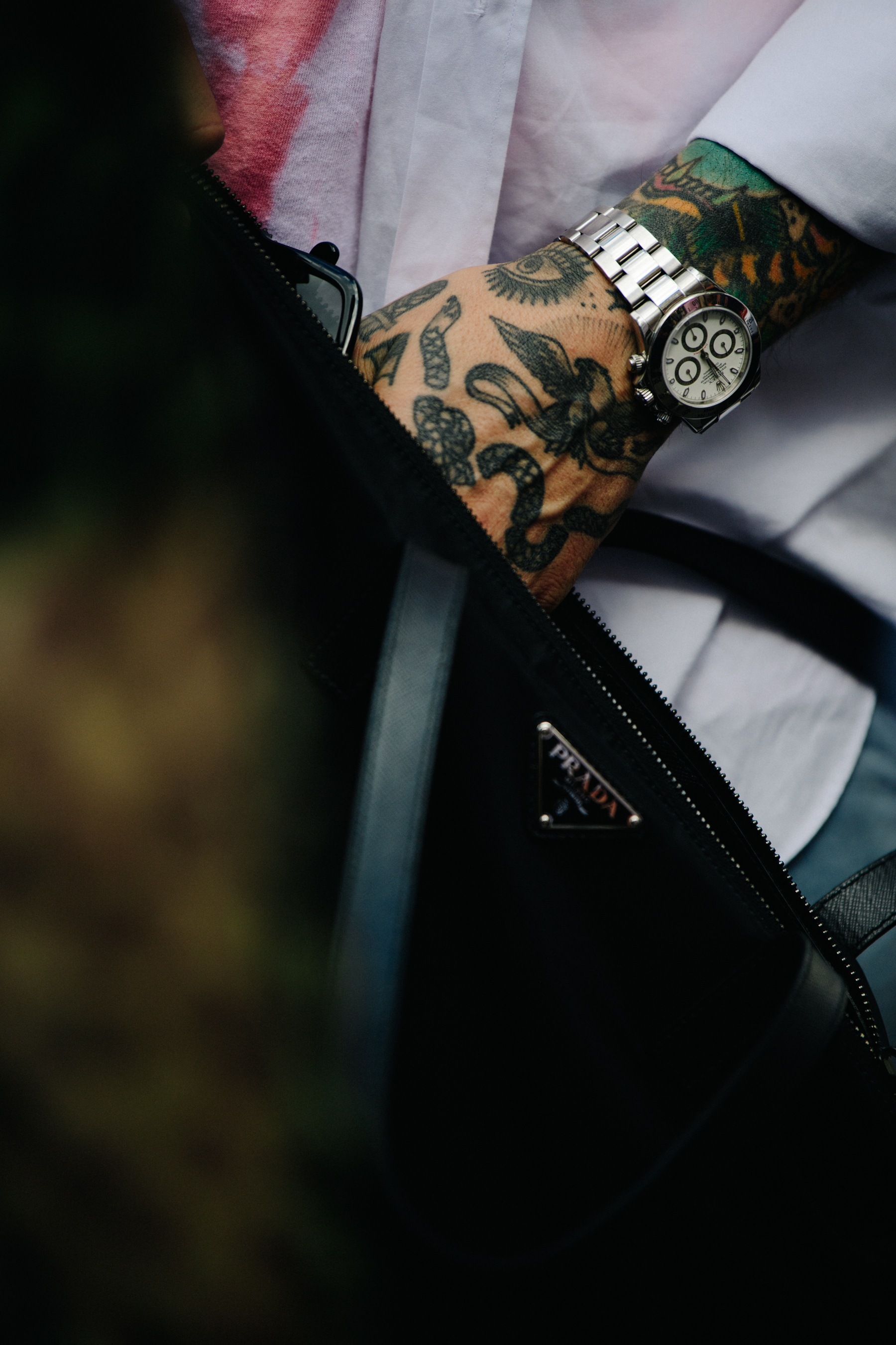 Man wearing Rolex watch