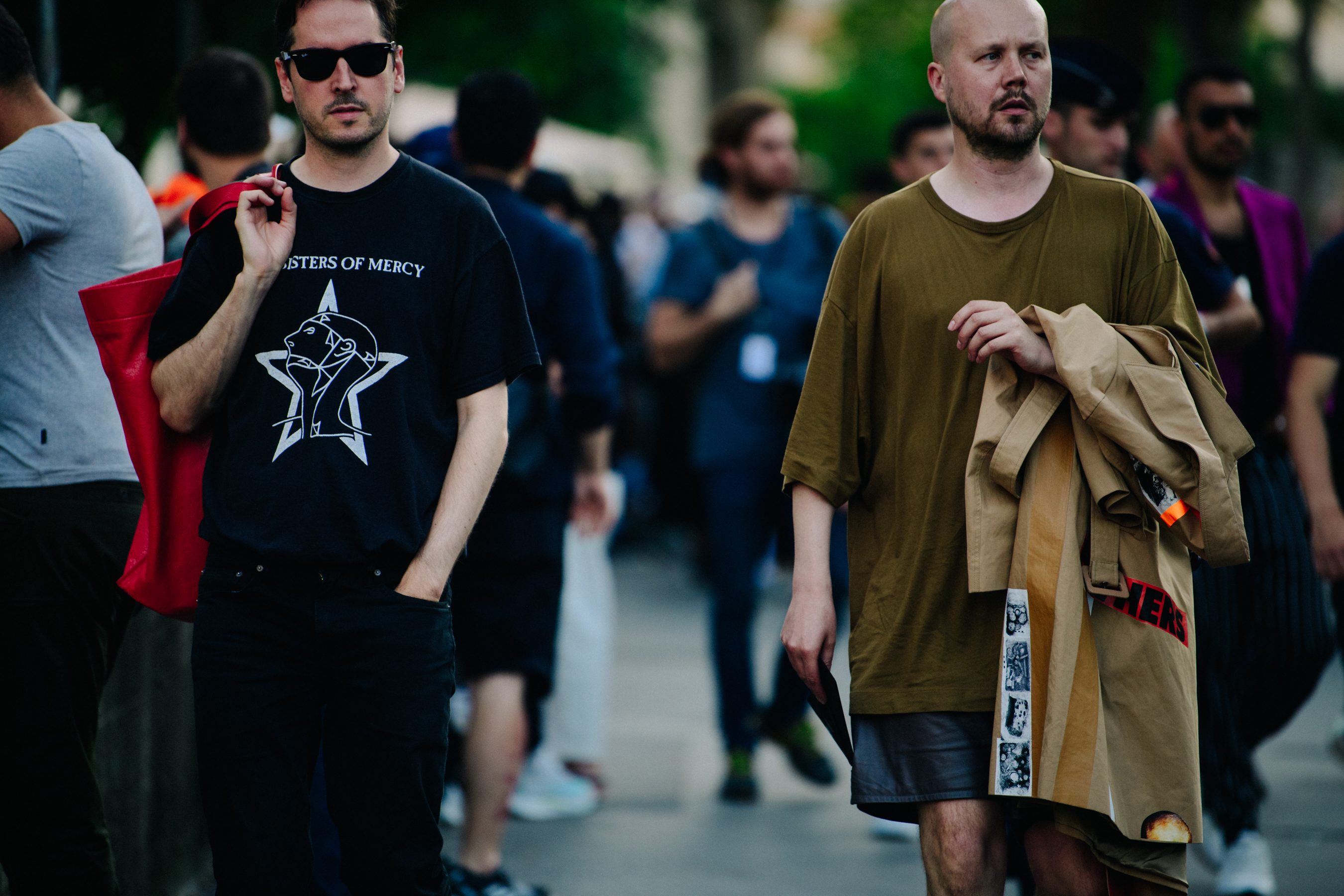Two men wearing relaxed tee shirts
