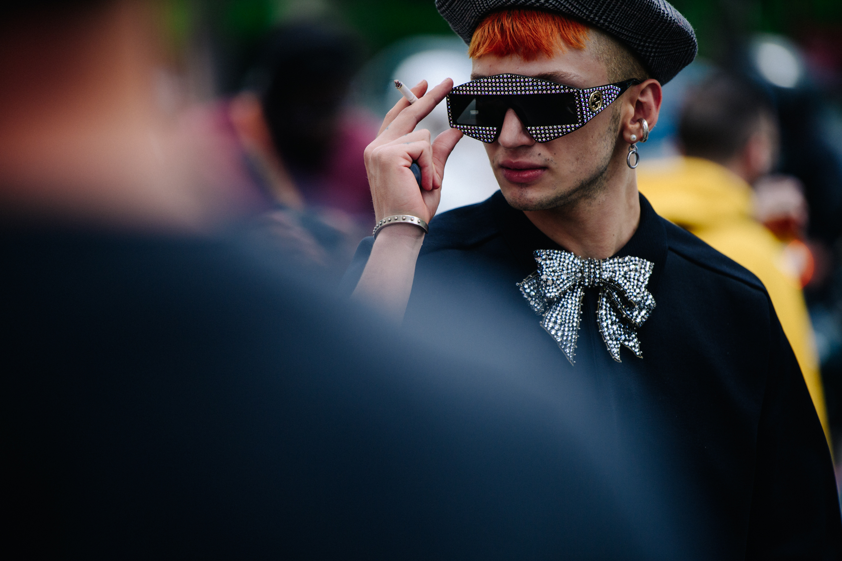 Man wearing Gucci sunglasses