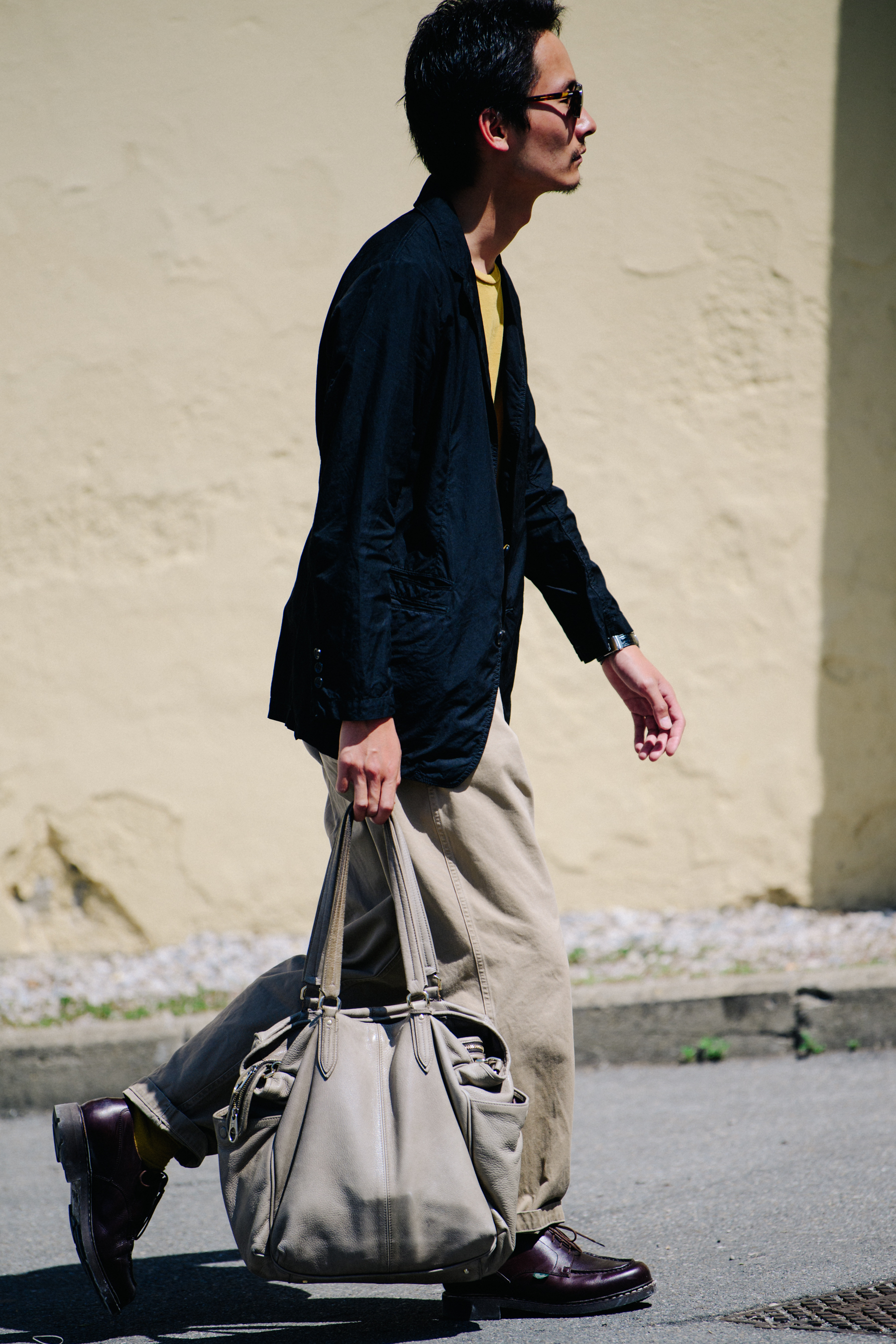 Man wearing blue jacket