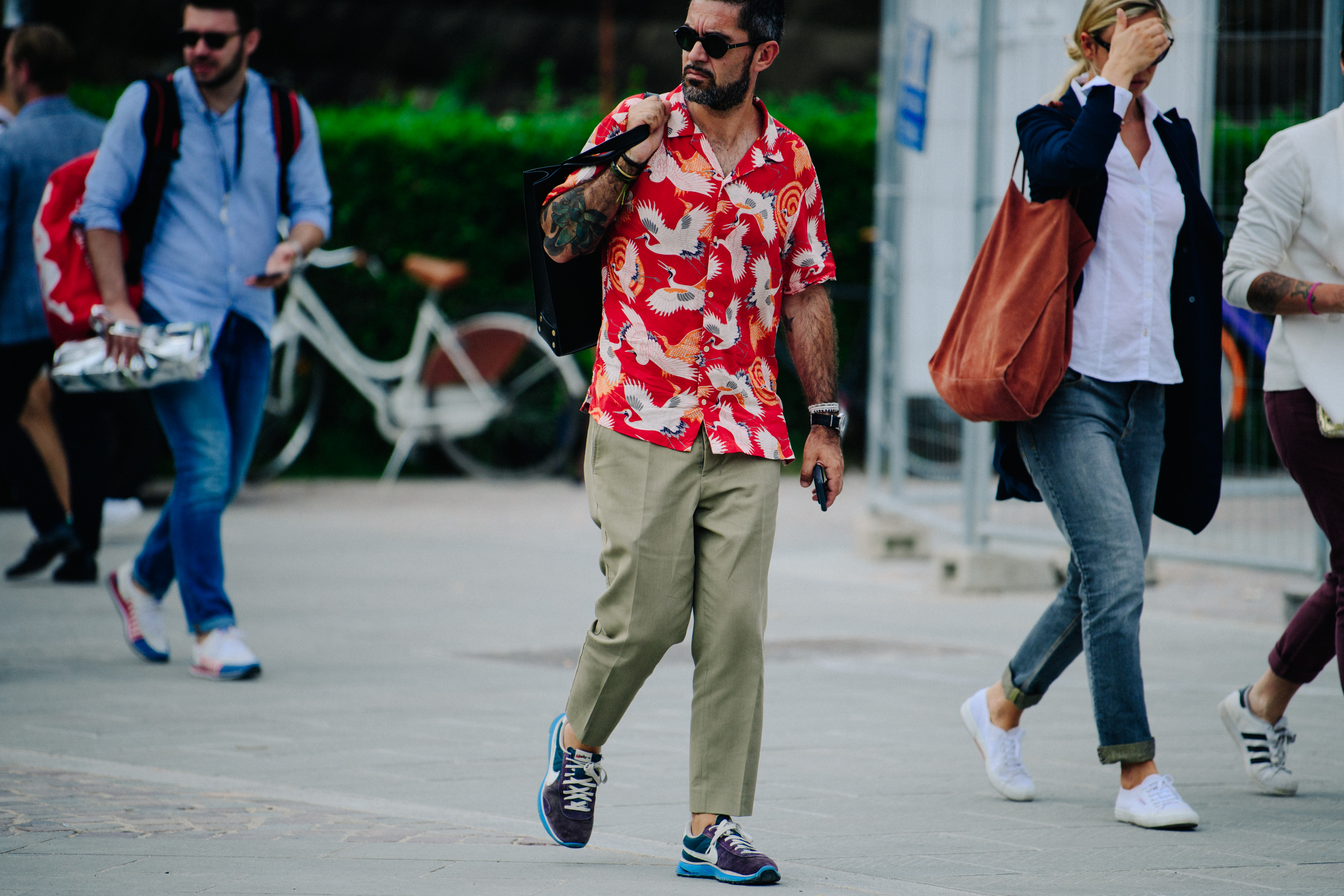 Man wearing pattern shirt