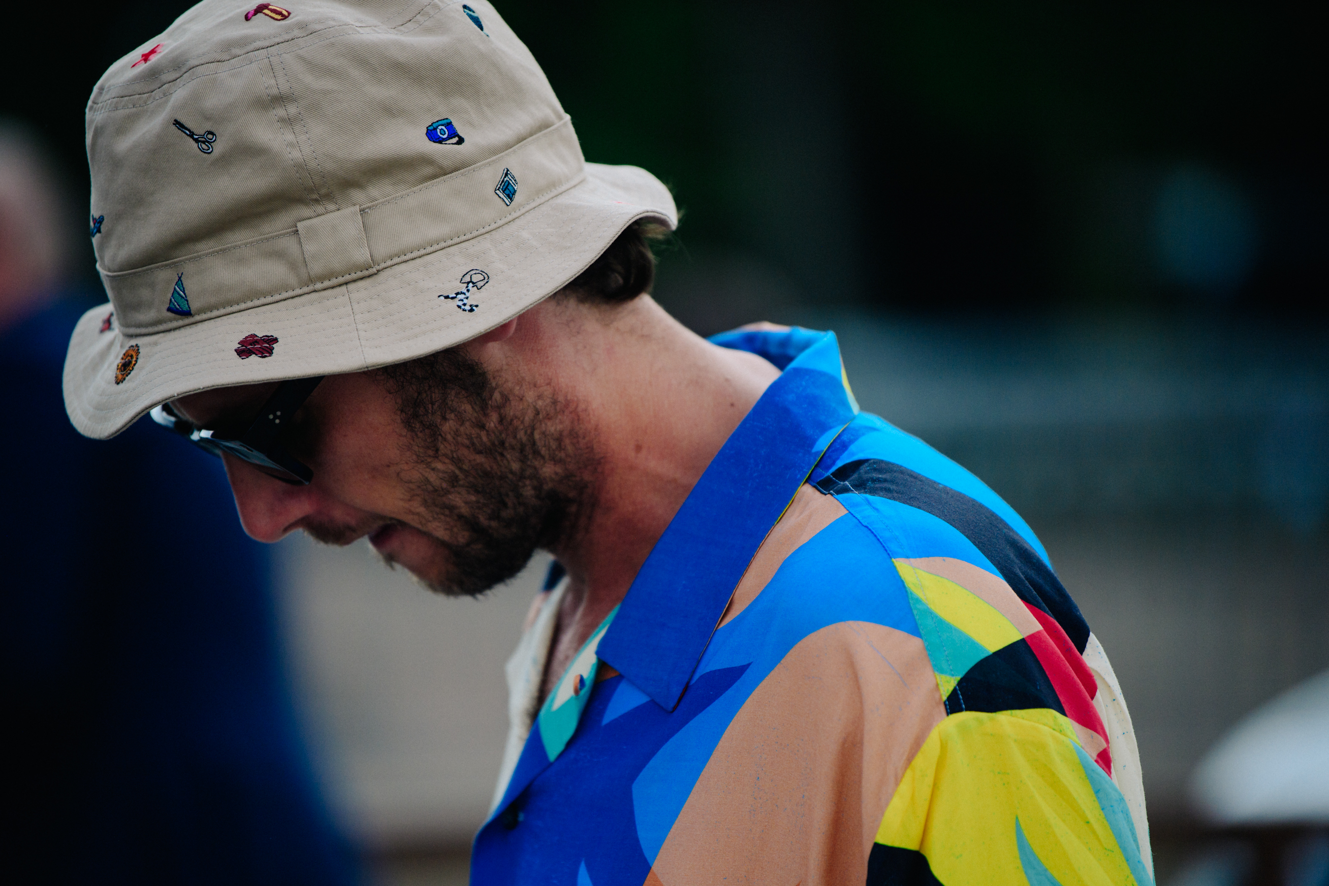 Man wearing pattern shirt