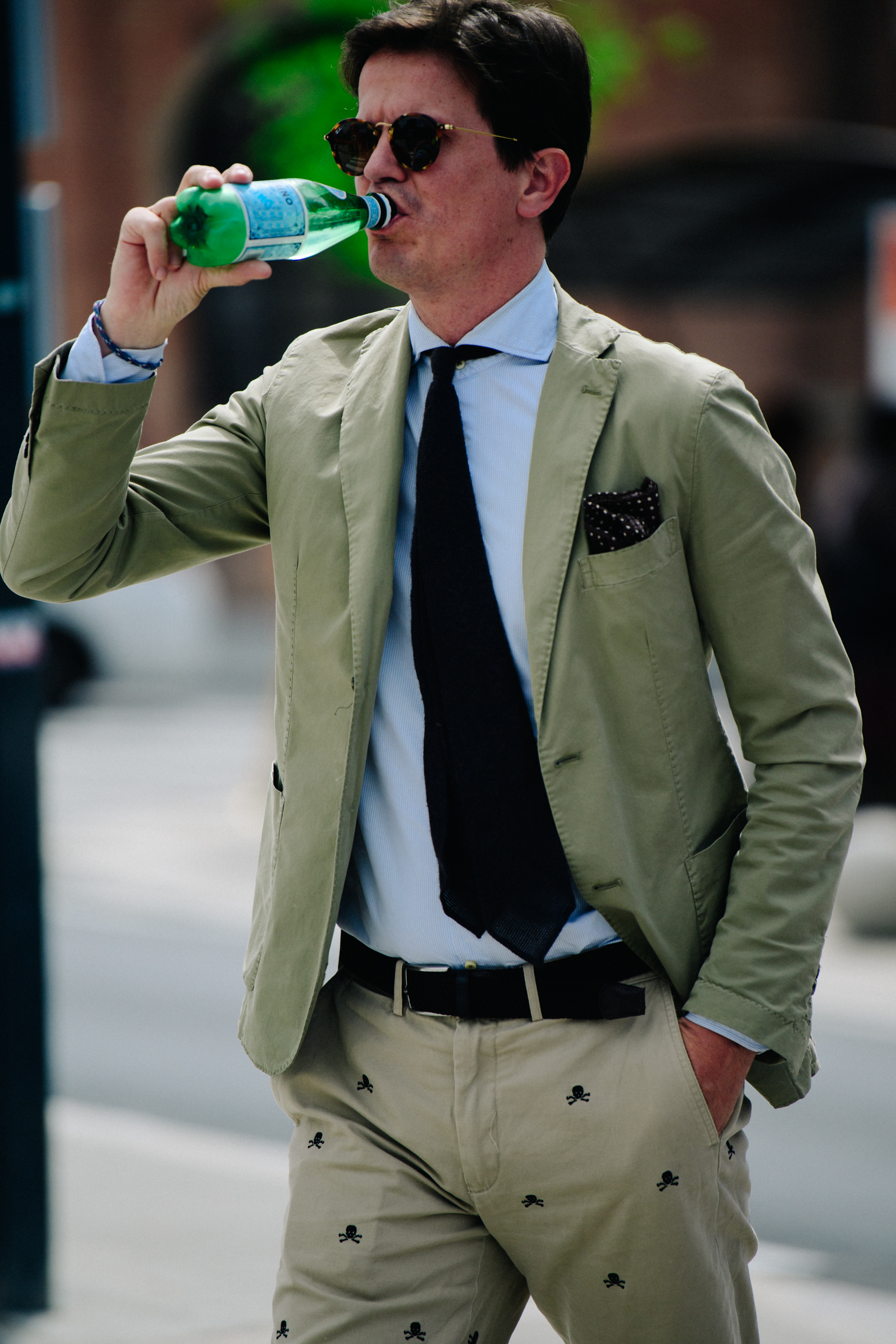 Man wearing green jacket