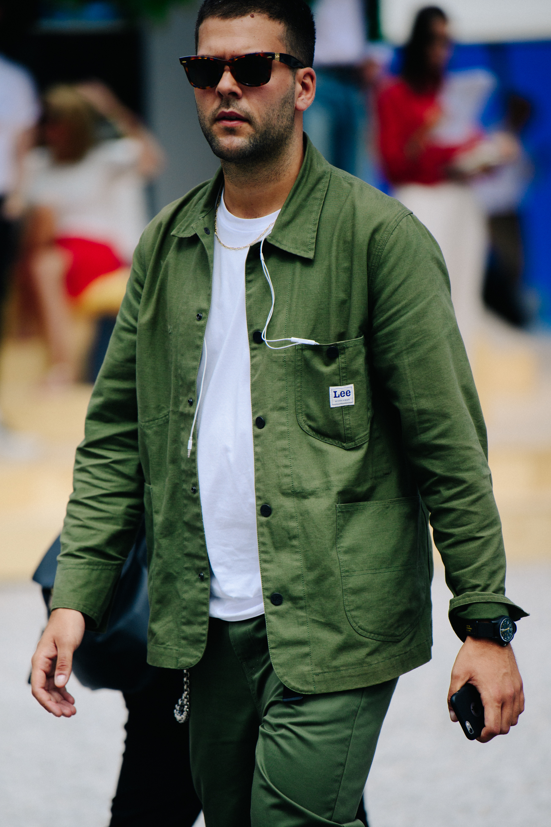 Man wearing green jacket
