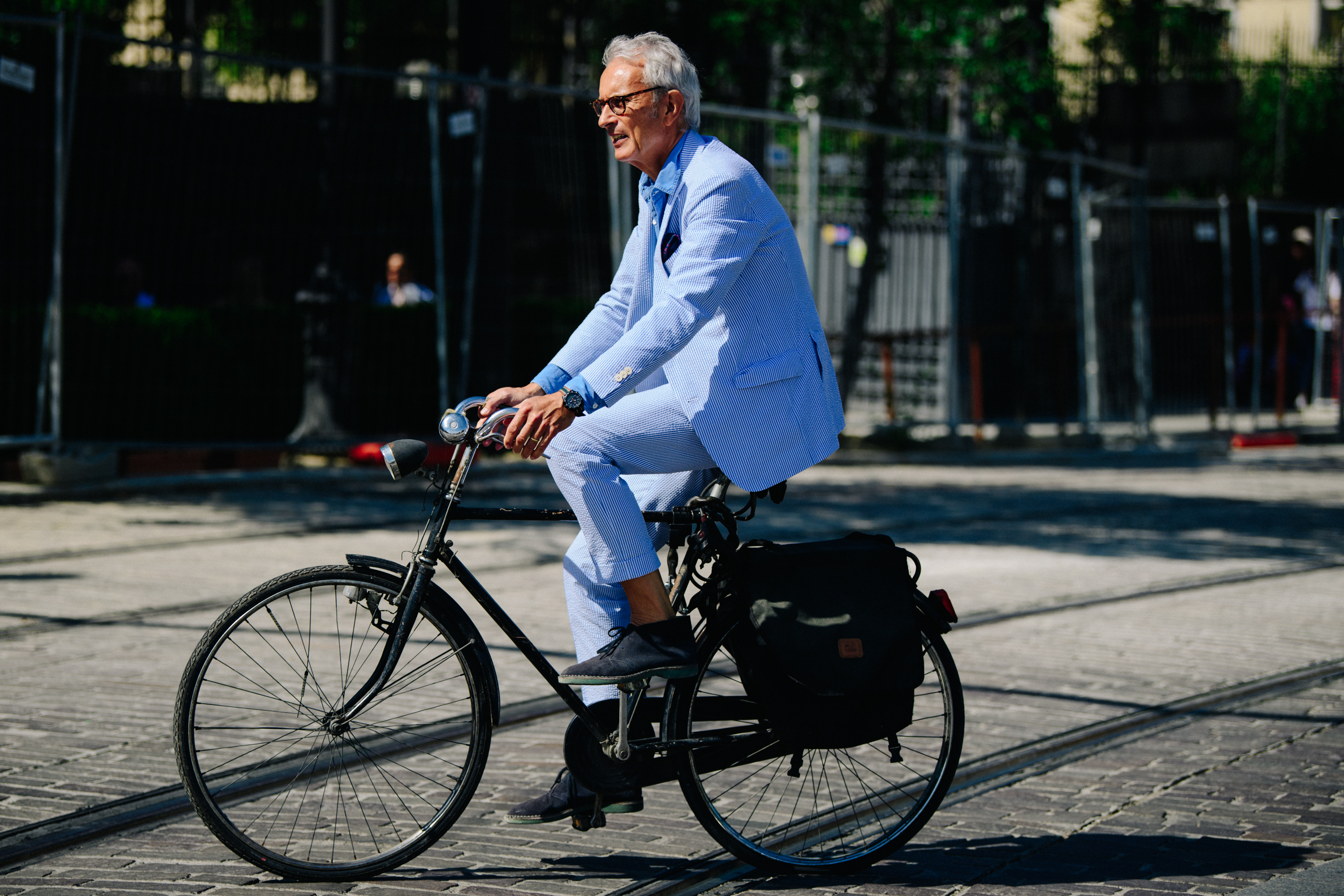 Man wearing blue suit