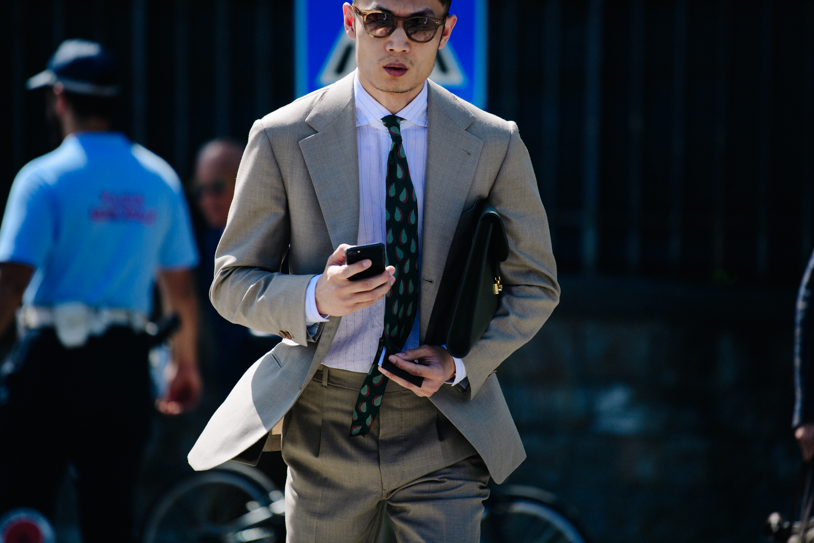 Man wearing light blazer