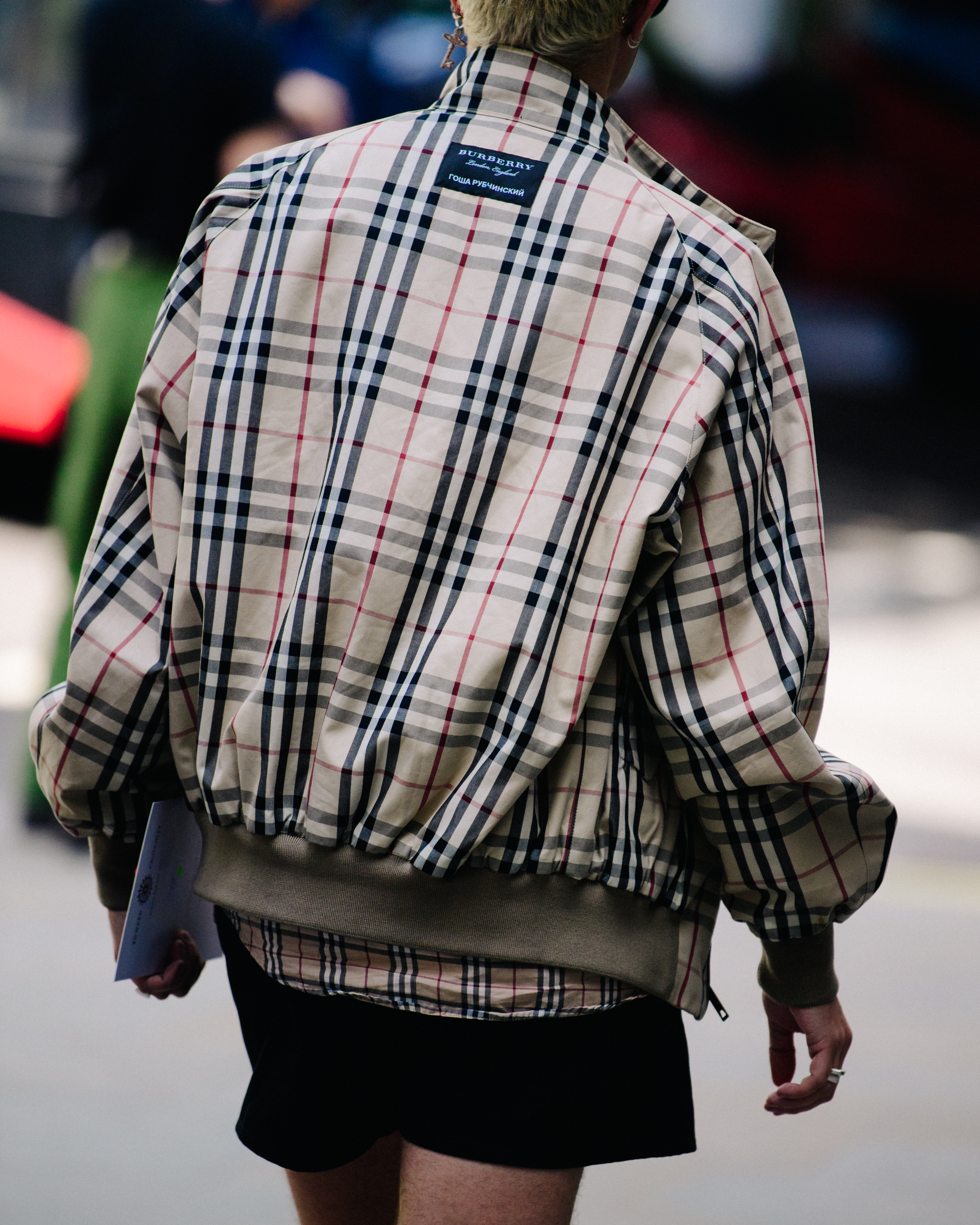 Man wearing Burberry jacket