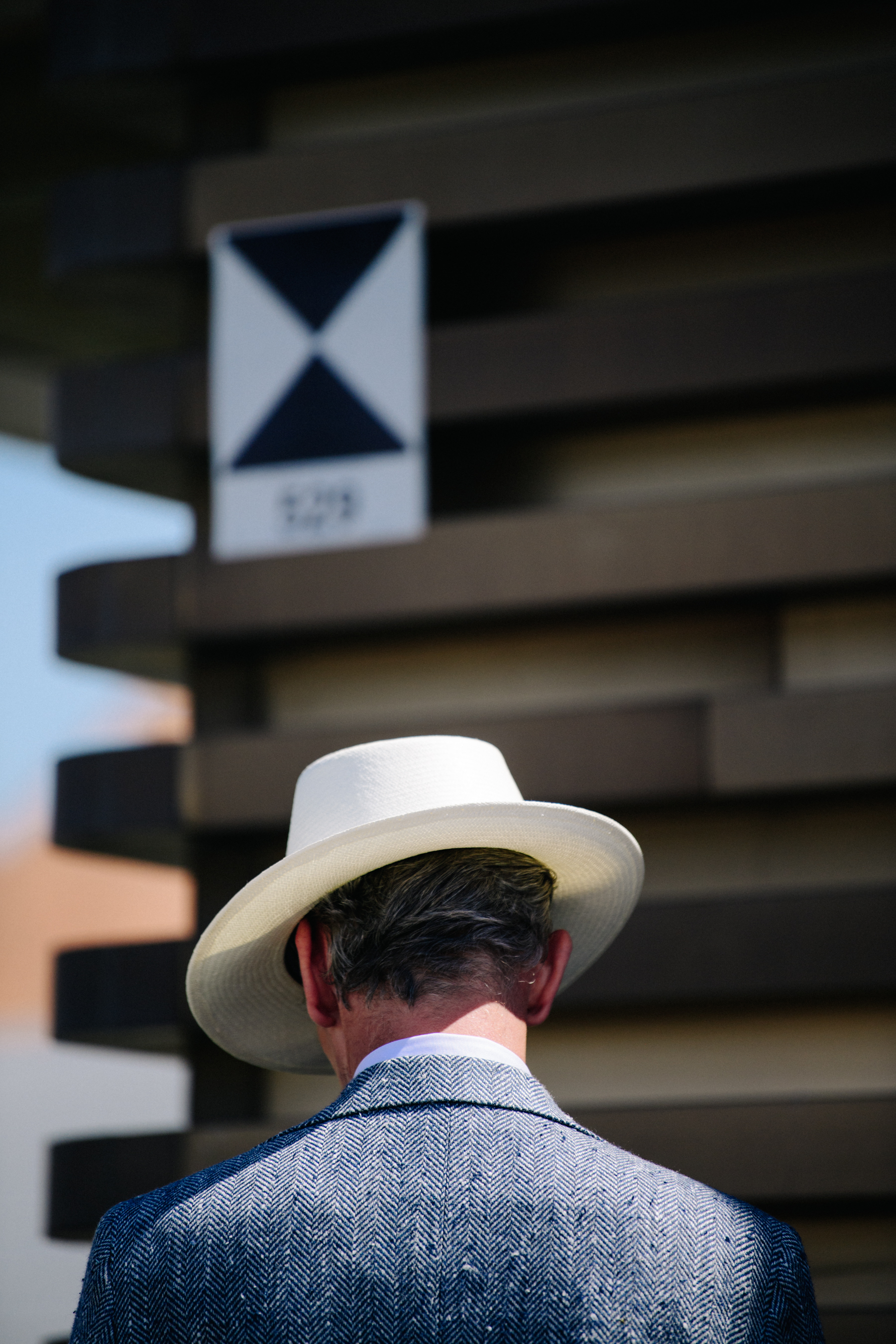 Man wearing white hat