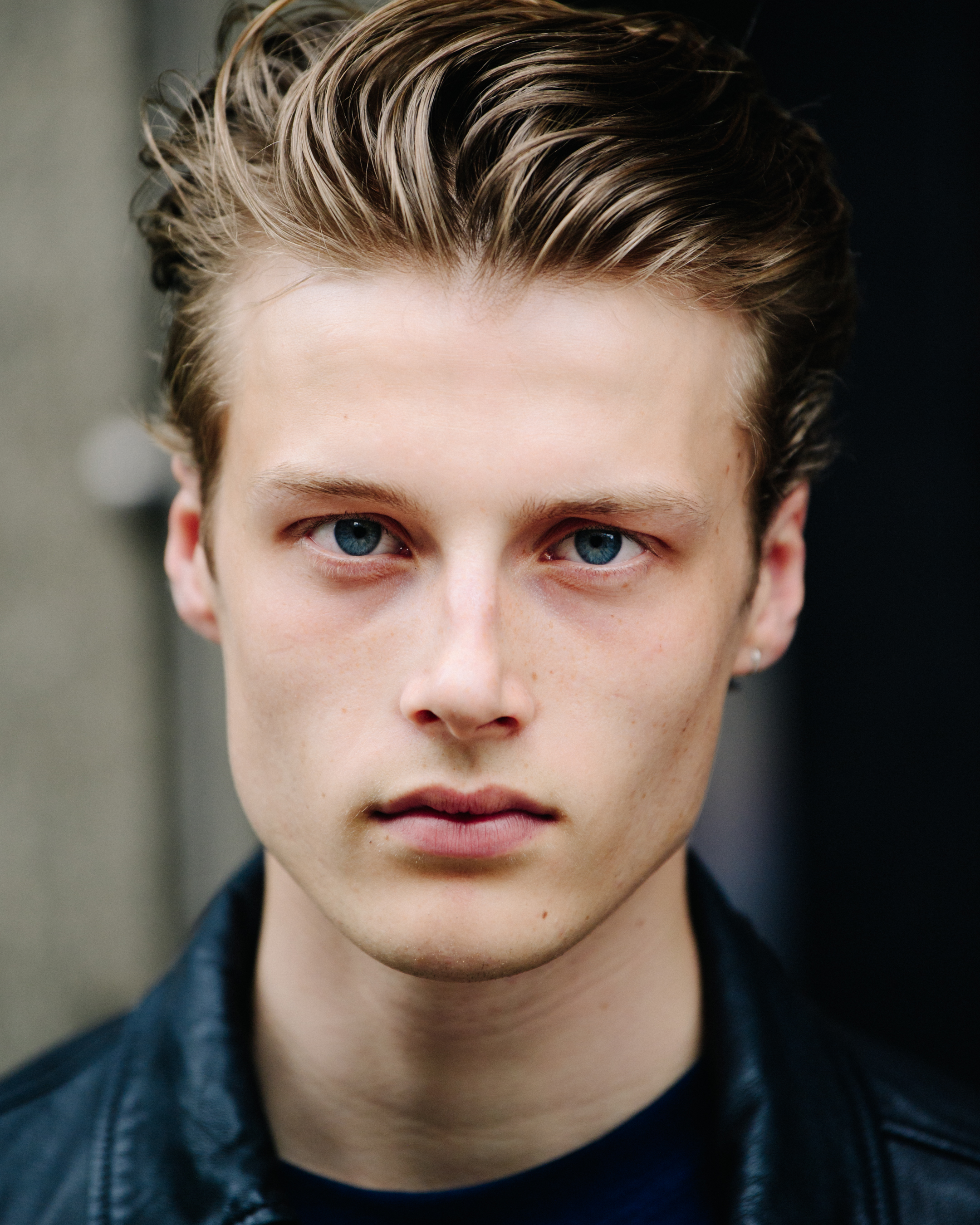 Portrait of model with blue eyes
