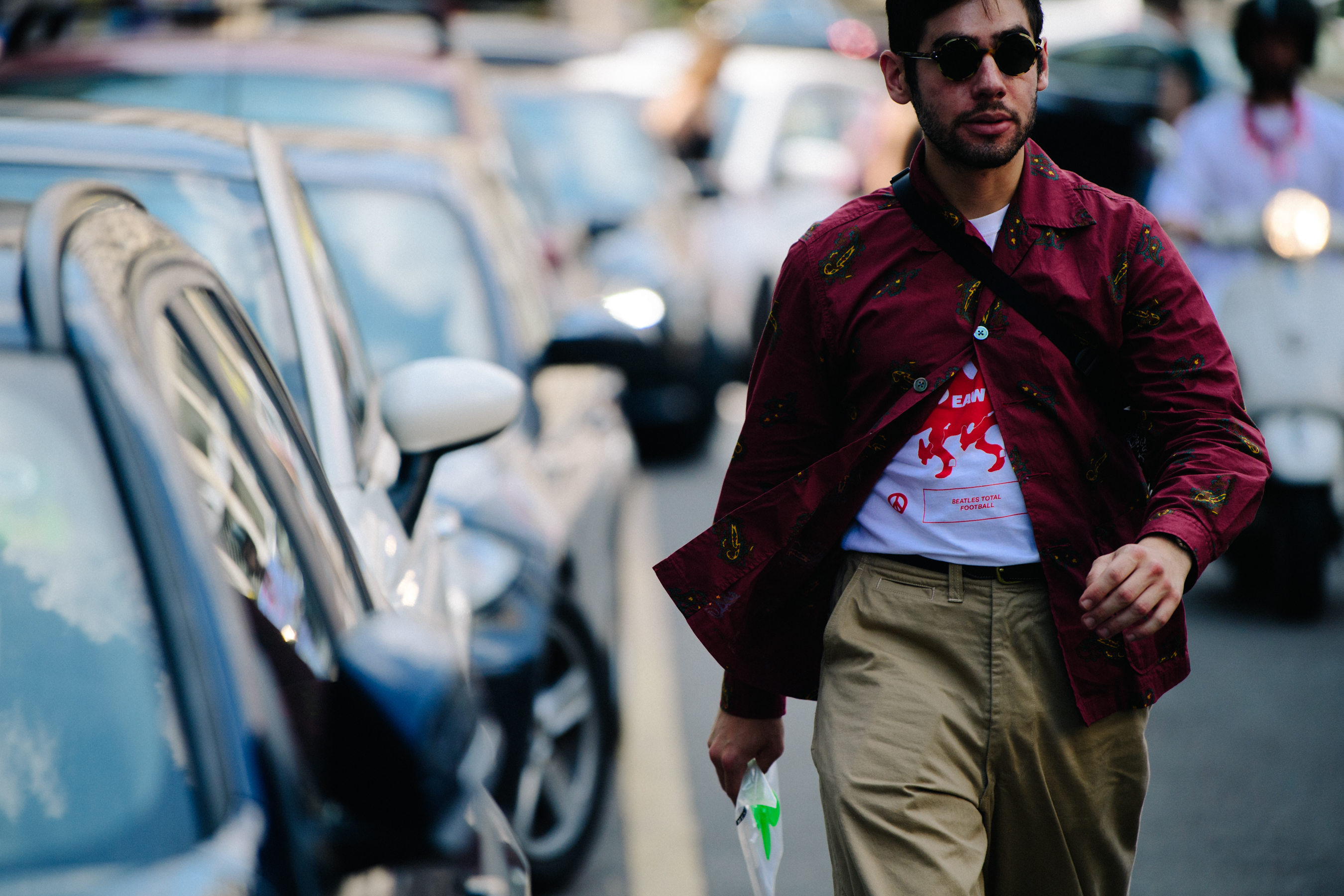 Man wearing red shirt