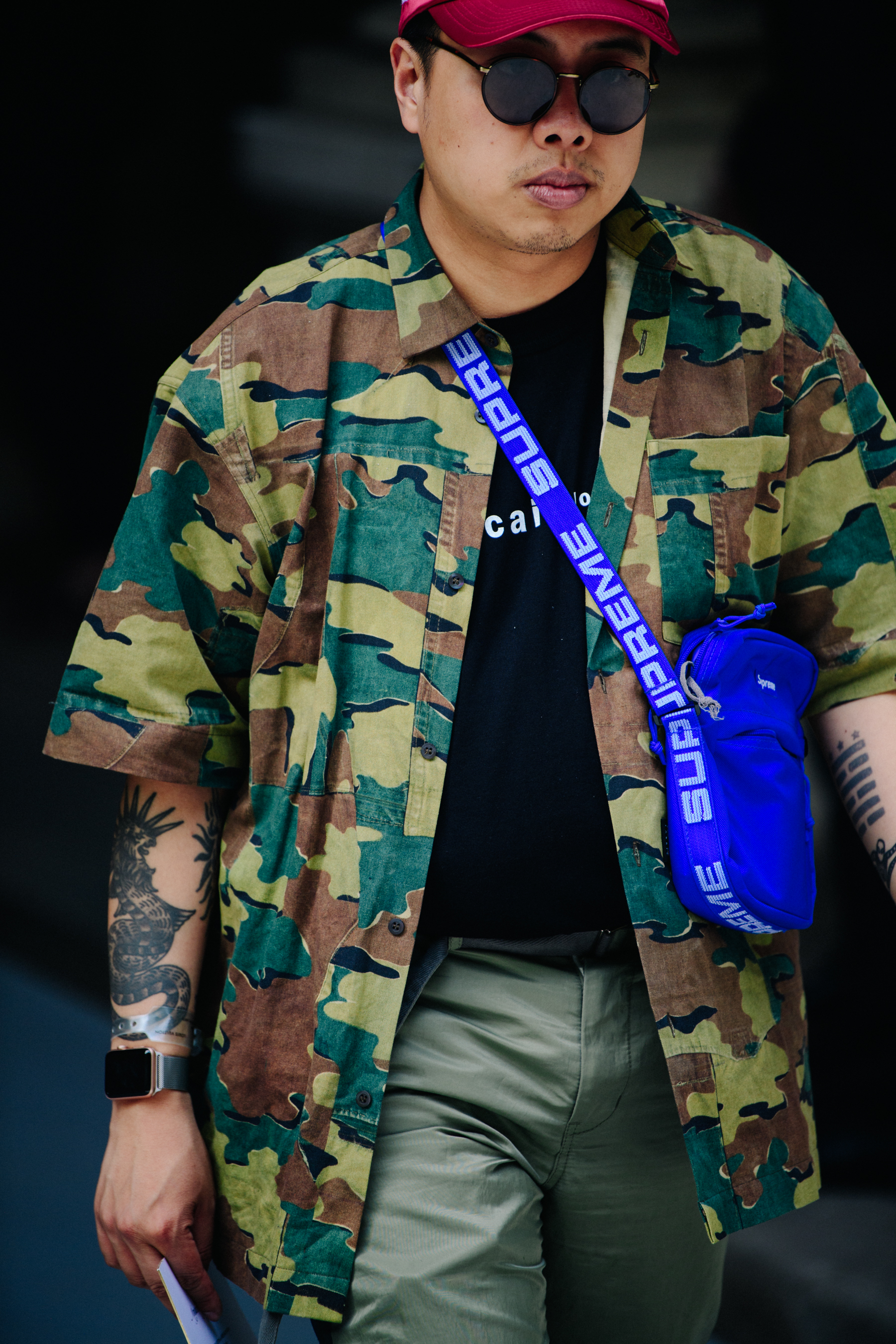 Man wearing camo shirt