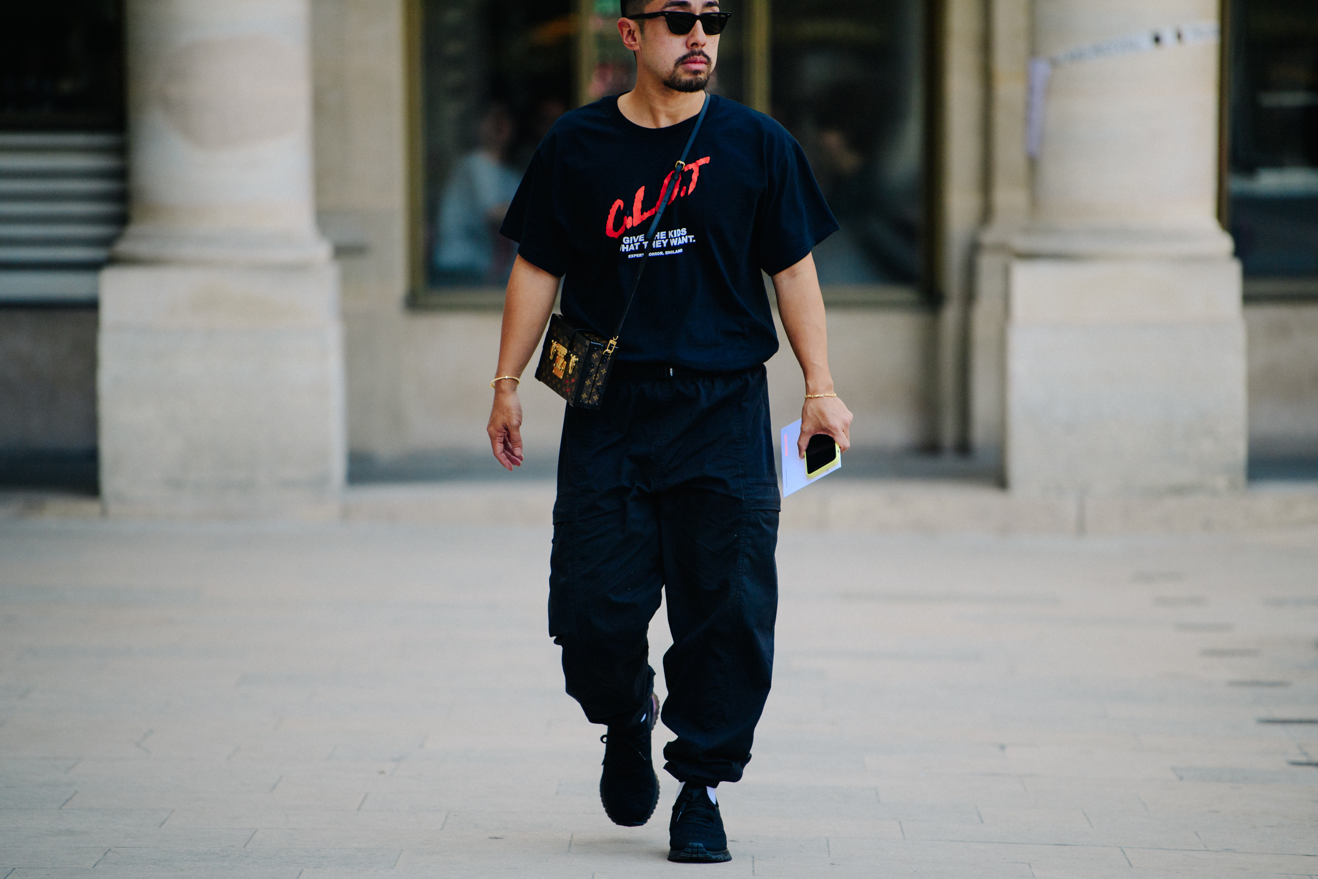 Man wearing black outfit