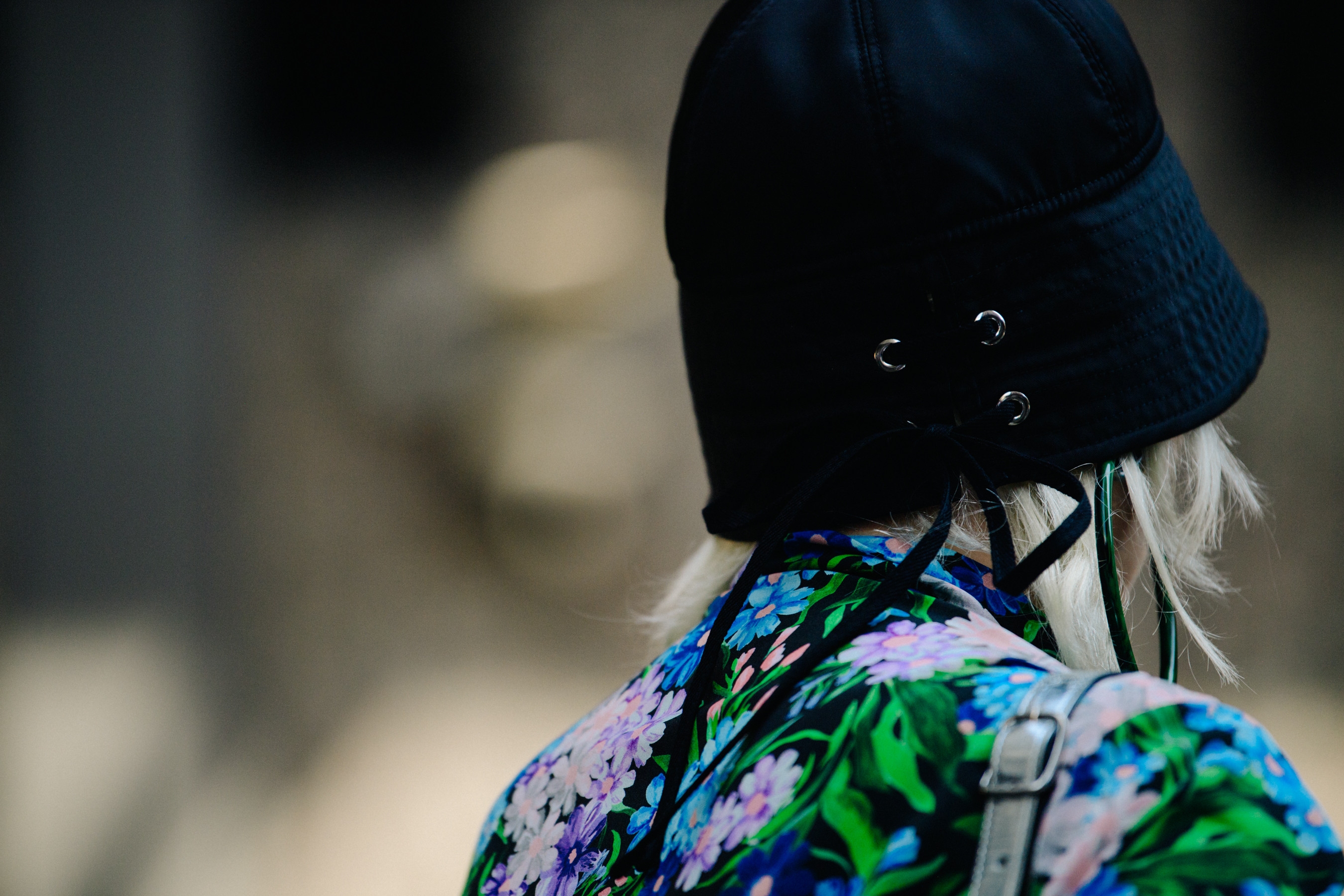 Stylist wearing floral outfit