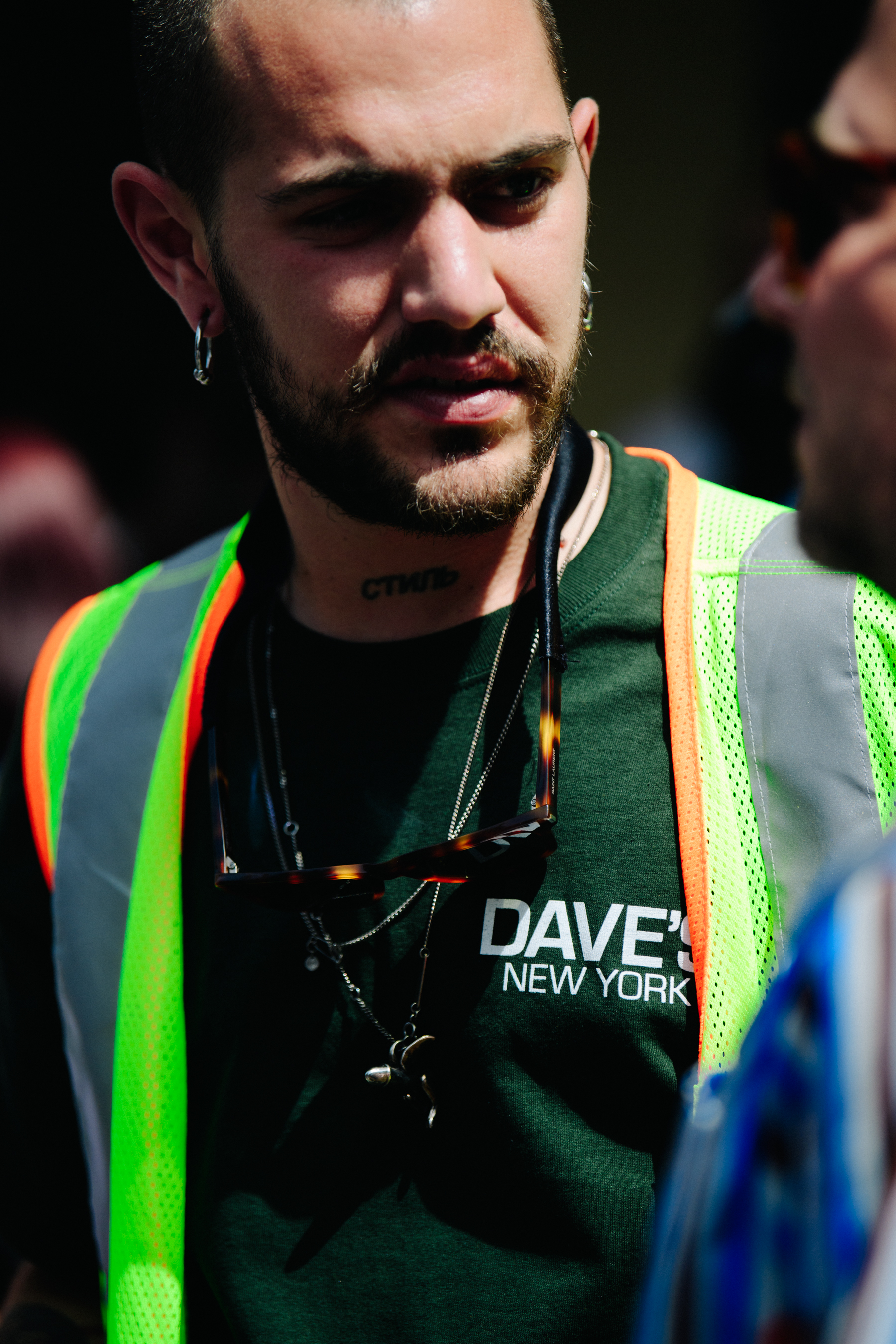 German man wearing high-vis vest