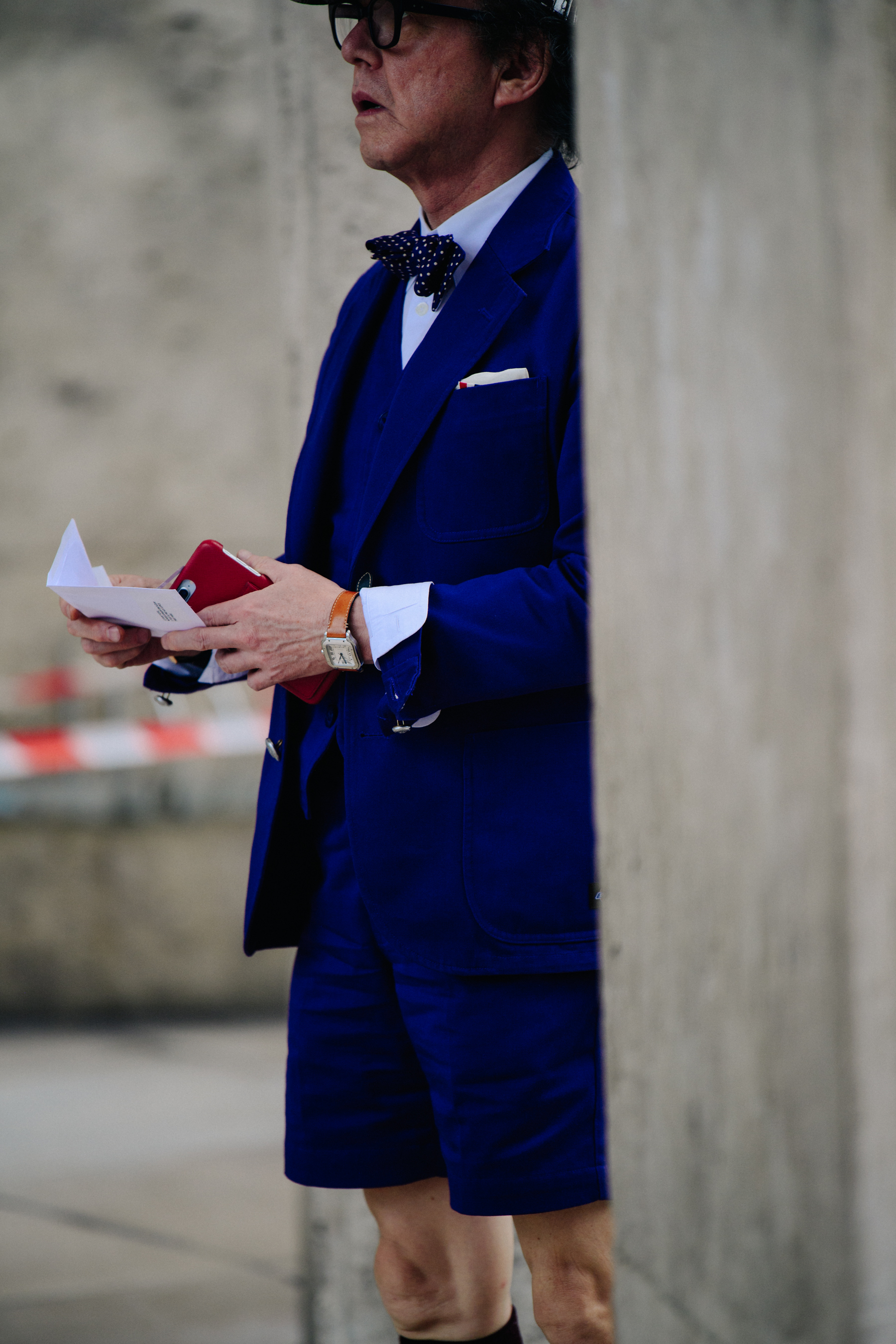 Man wearing blue suit