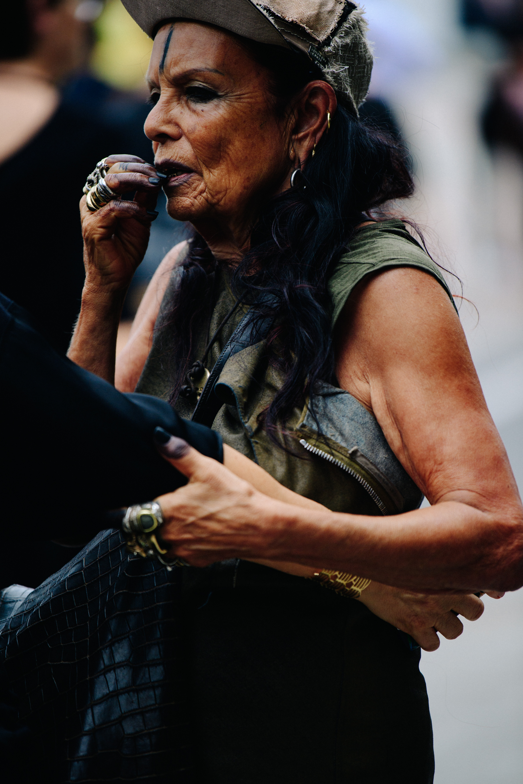 Designer wearing leather