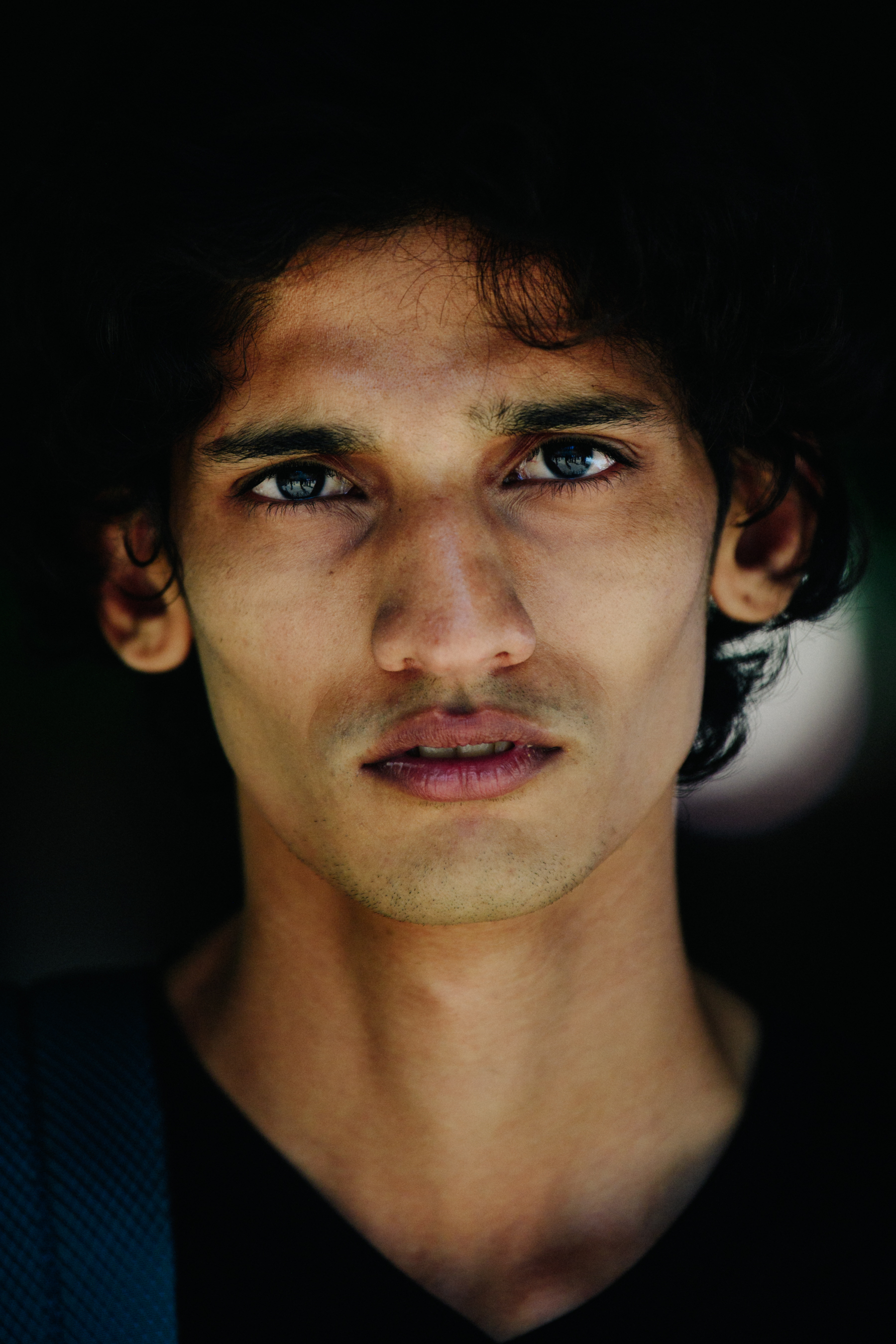 Portrait of model with dark features