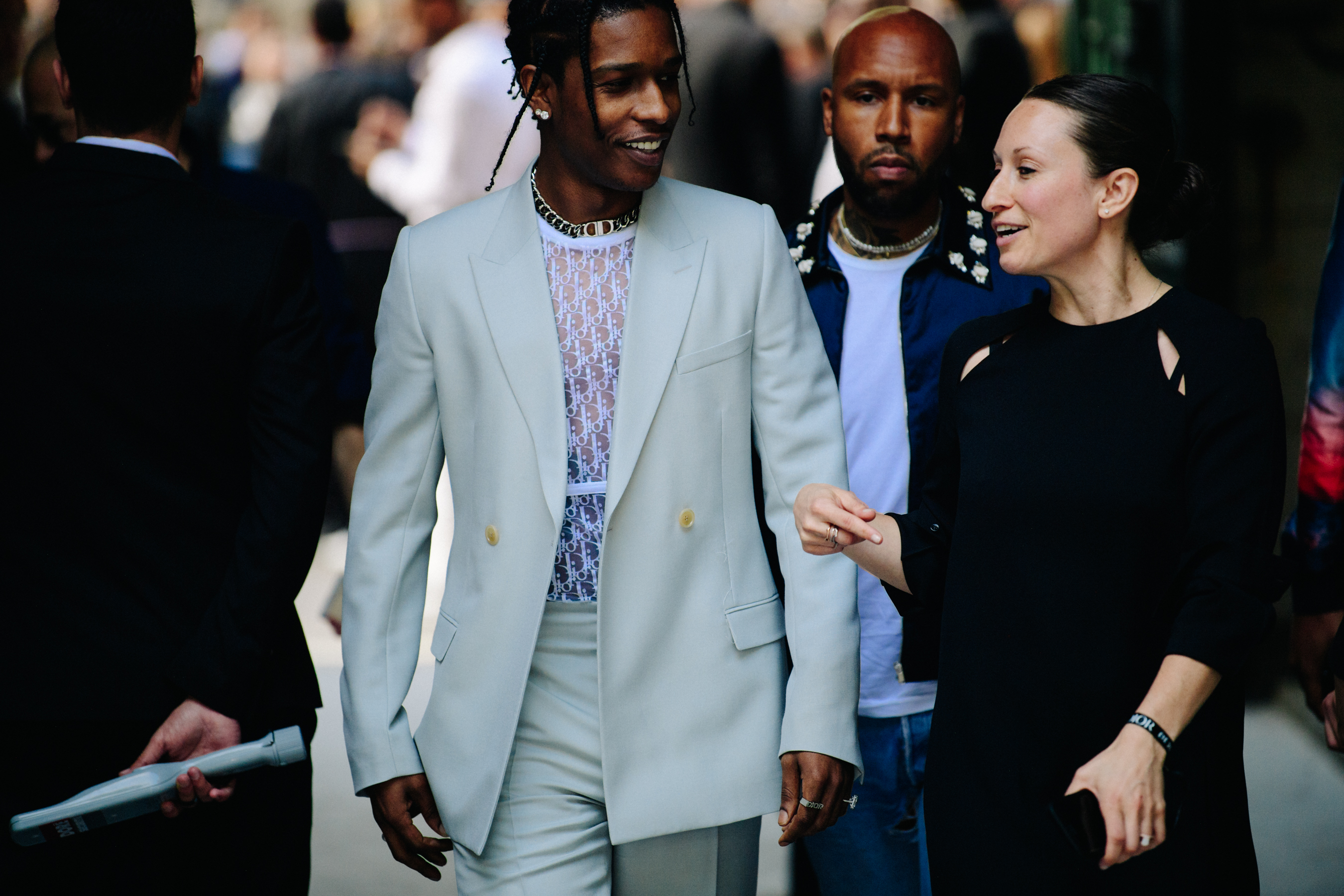 American rapper wearing Christian Dior suit