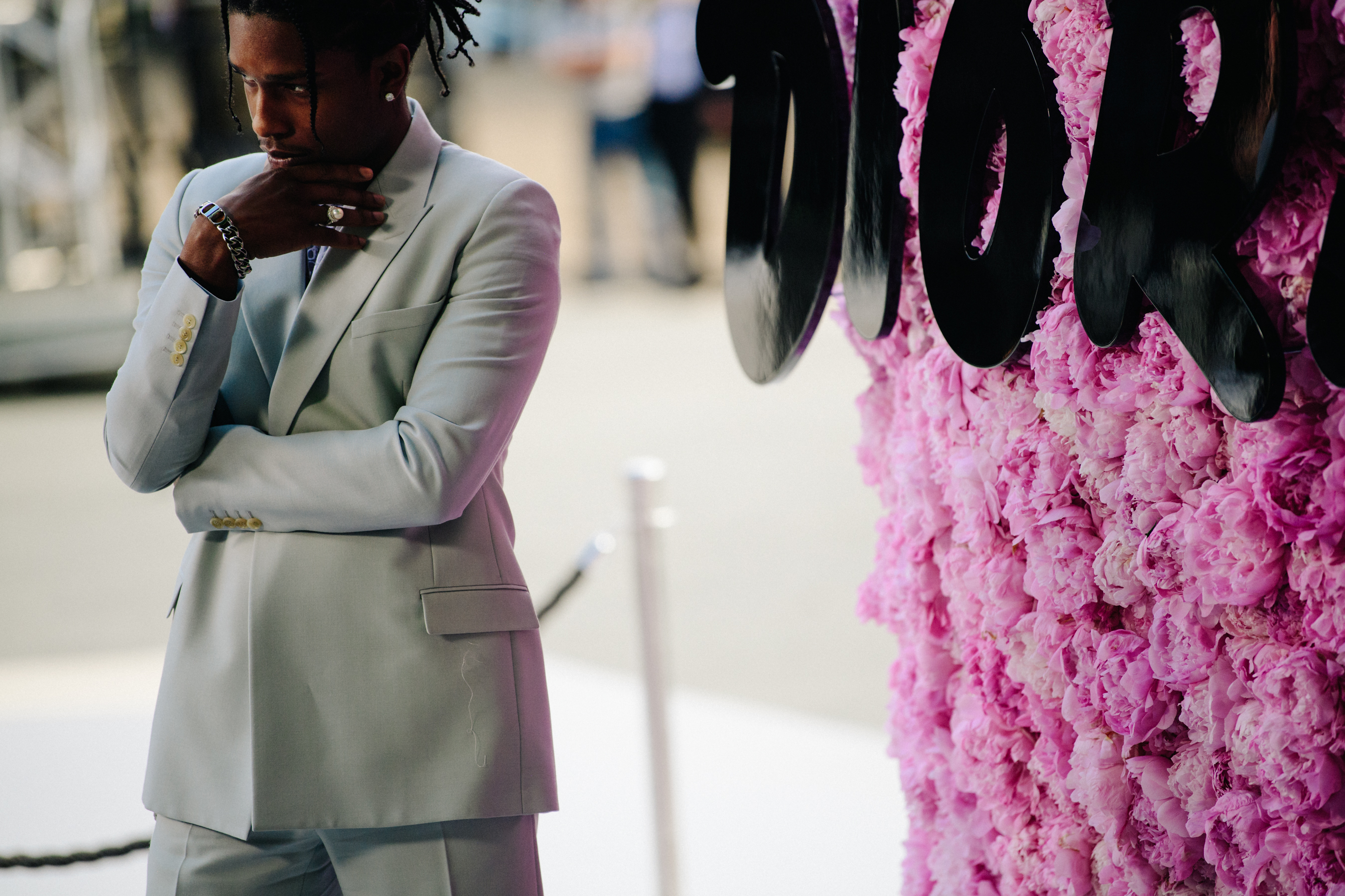 American rapper wearing Christian Dior suit