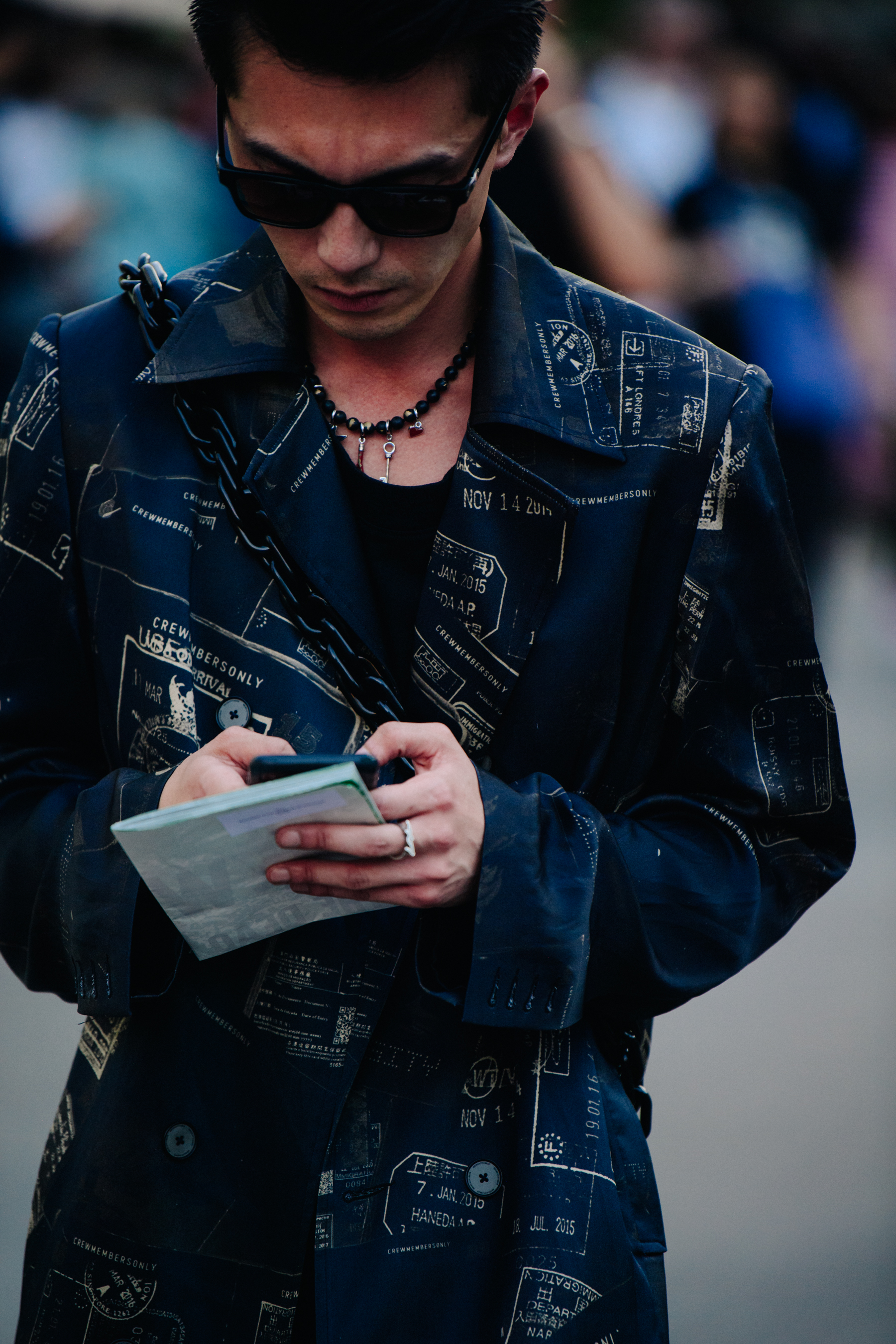 Man wearing pattern coat