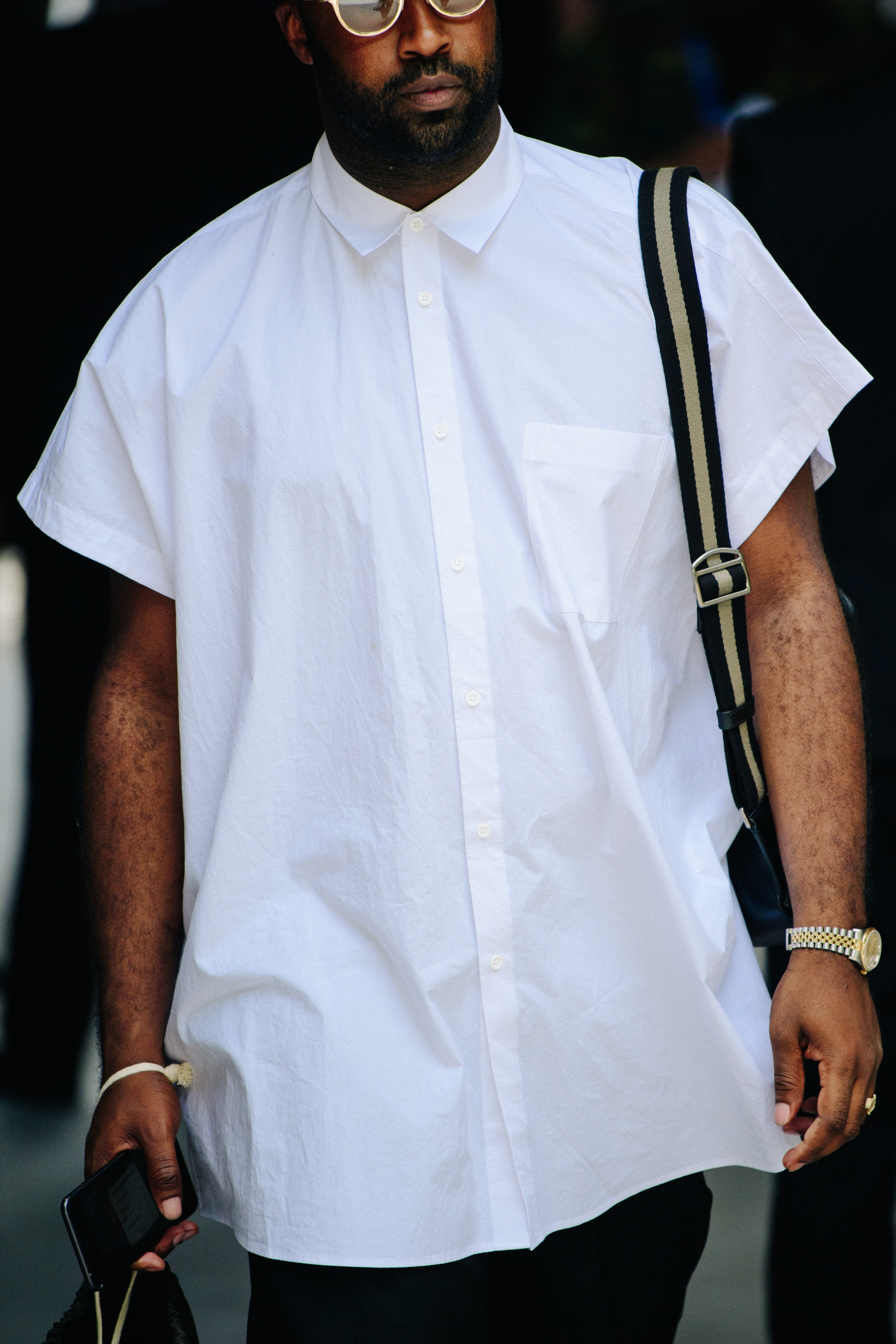Man wearing white shirt