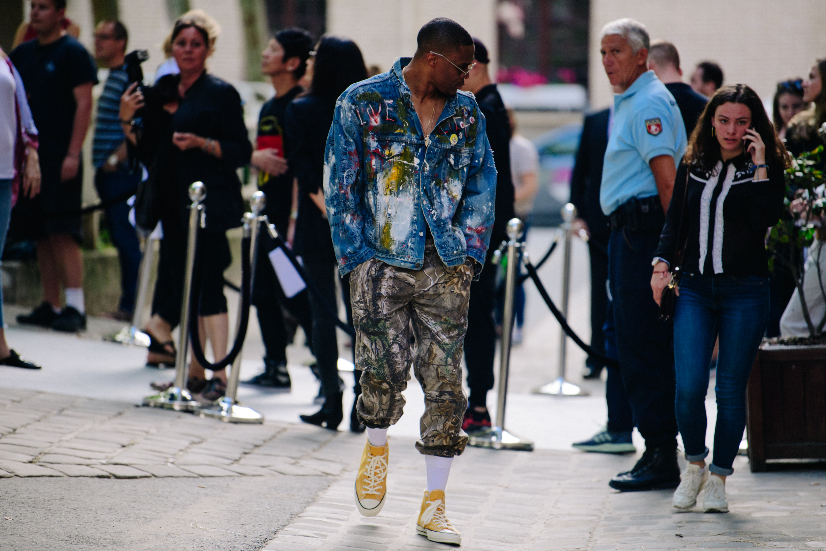 NBA player wearing painted jacket