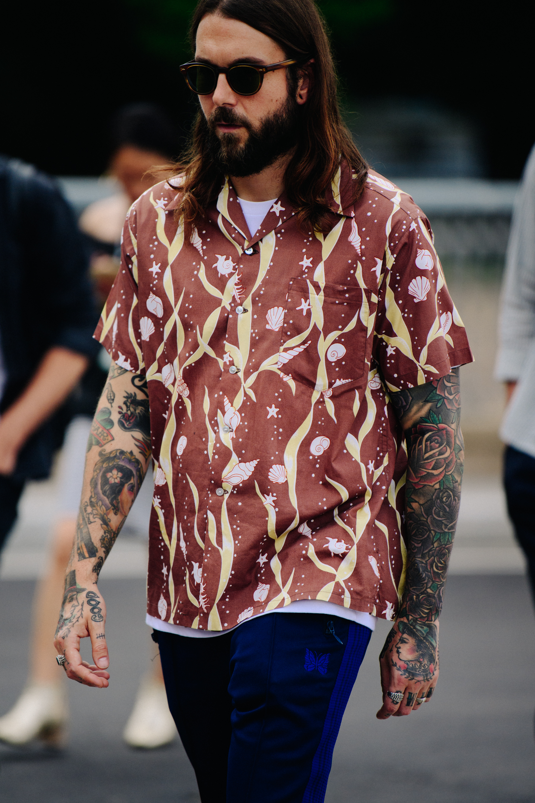 Man wearing pattern shirt