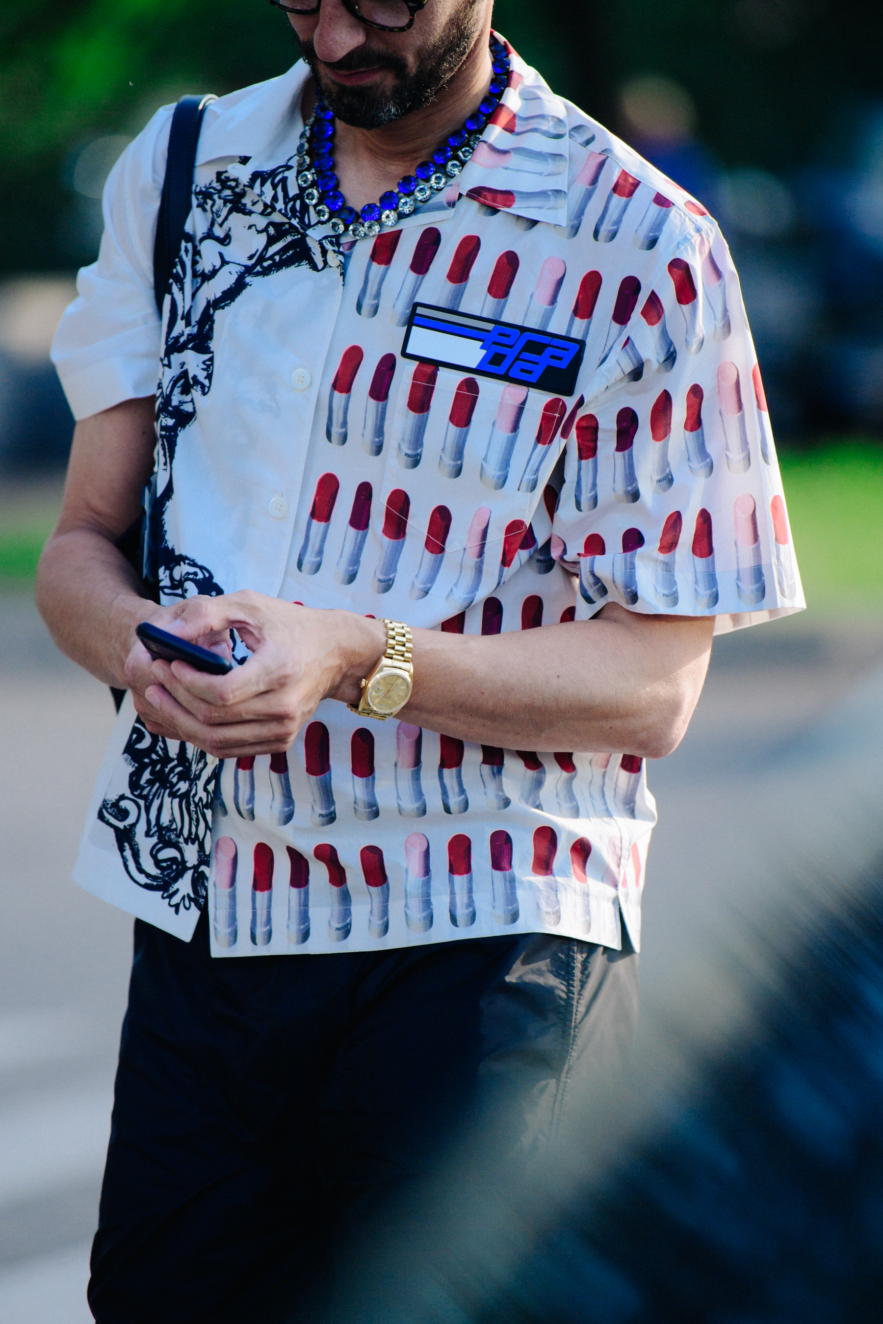 Italian man wearing white shirt