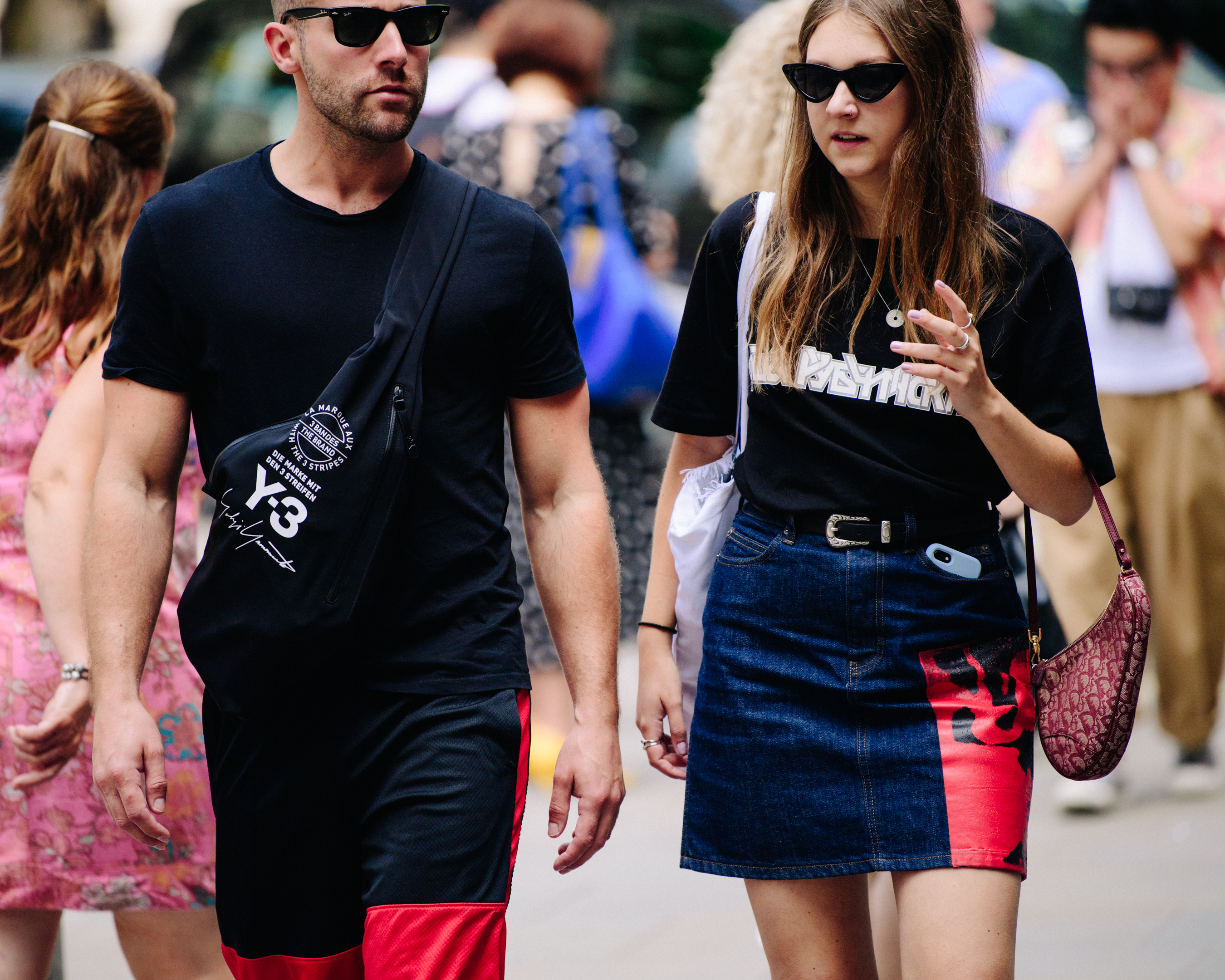 Couple wearing black tee shirts
