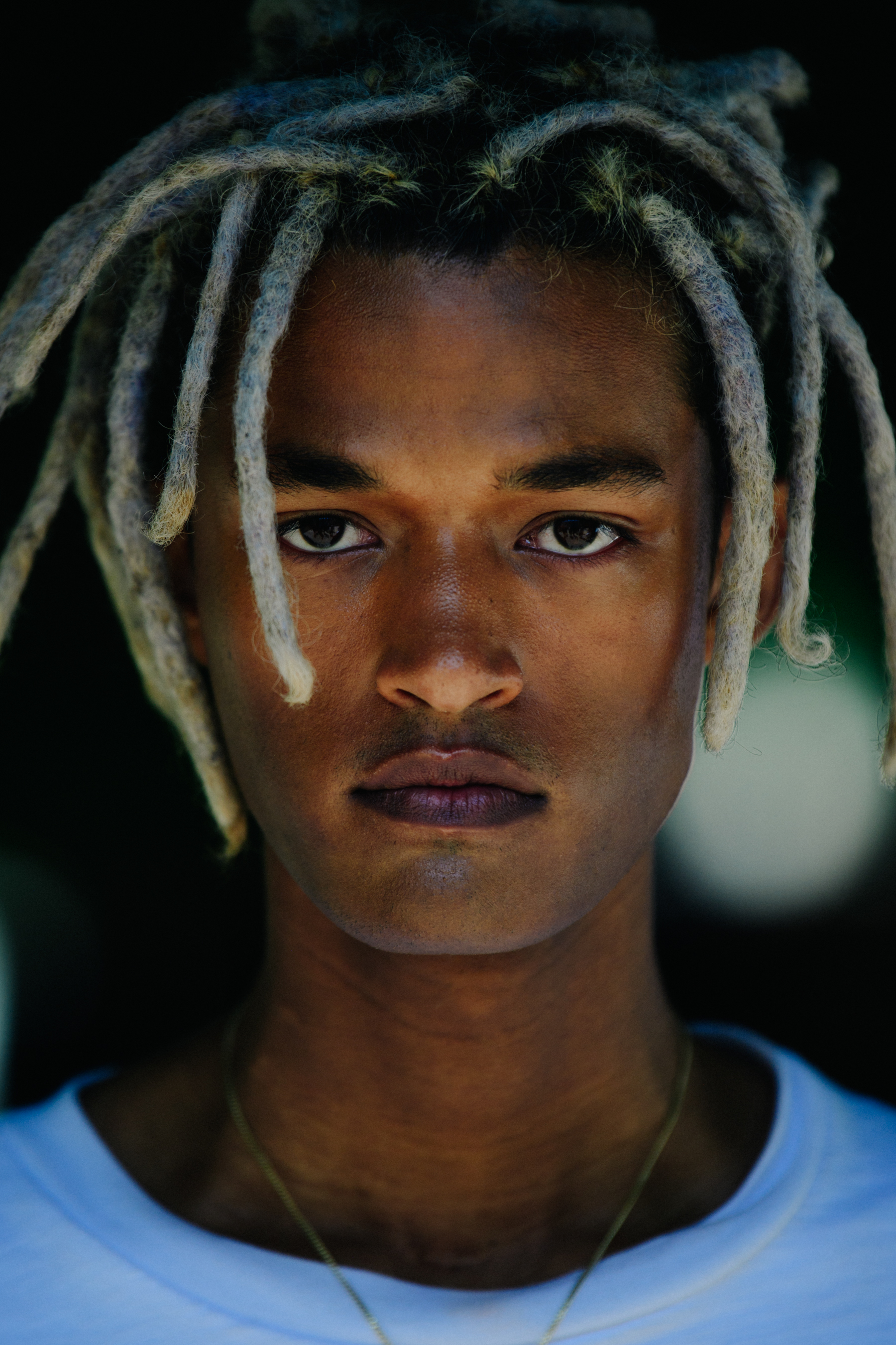 Portrait of Norwegian model with dreads