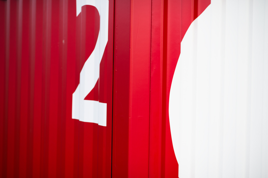 Red wall in Wynyard Quarter, NZ
