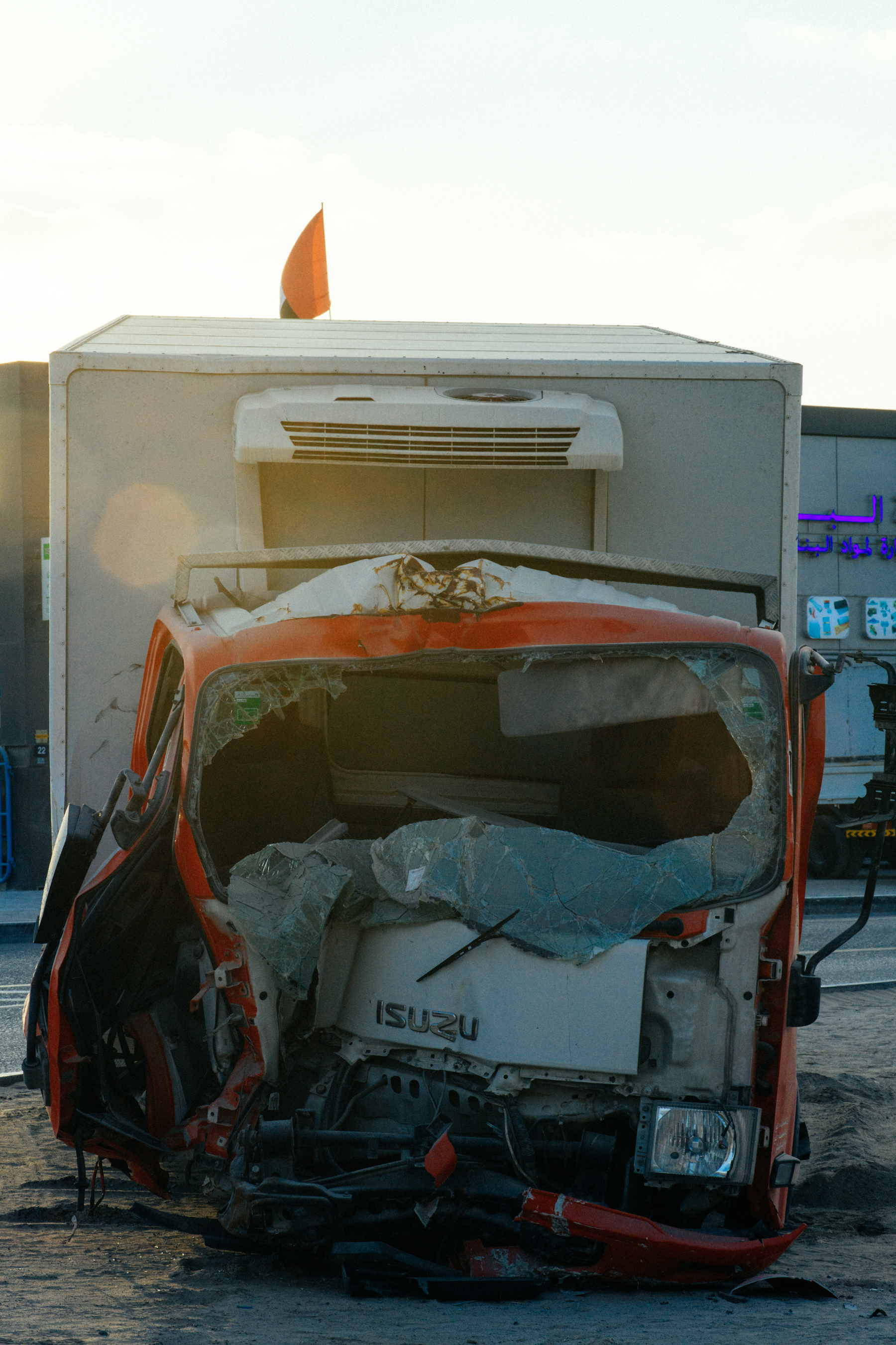 Crashed vehicles in Dubai